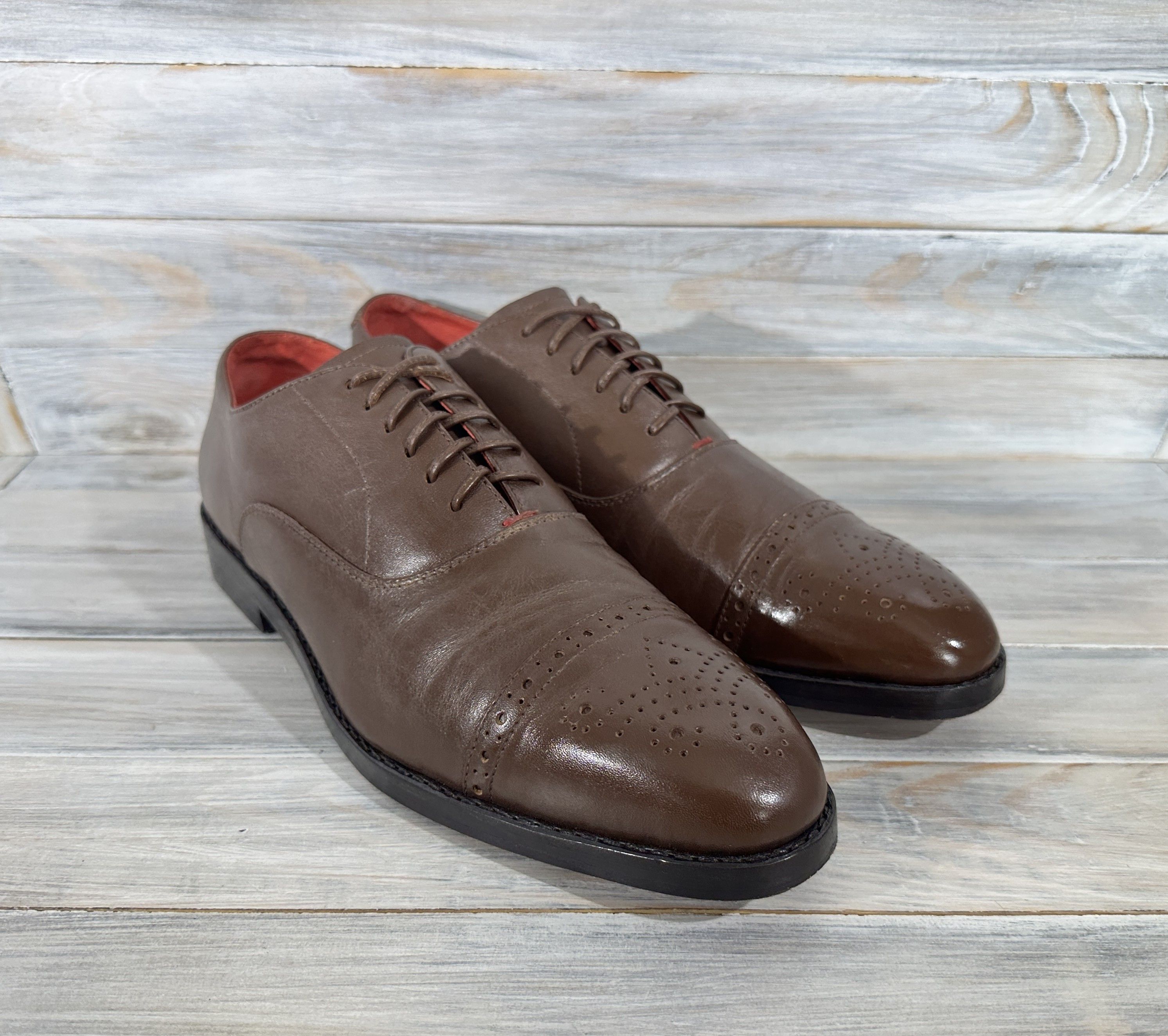 Handmade Jaimie Jacobs Handmade Leather Men's Brogues Shoes Luxury Size US 9 / EU 42 - 14 Thumbnail