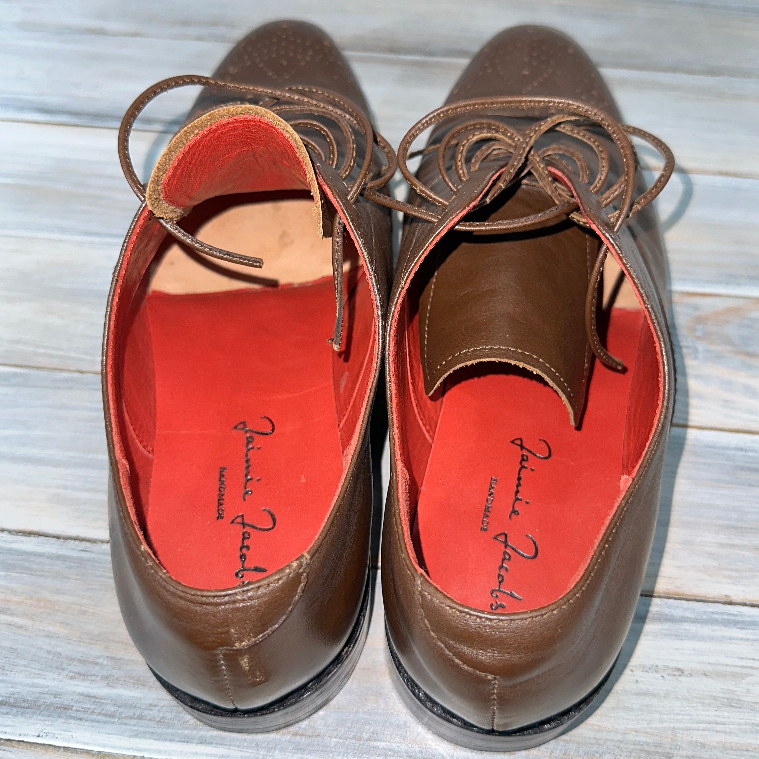 Handmade Jaimie Jacobs Handmade Leather Men's Brogues Shoes Luxury Size US 9 / EU 42 - 11 Thumbnail