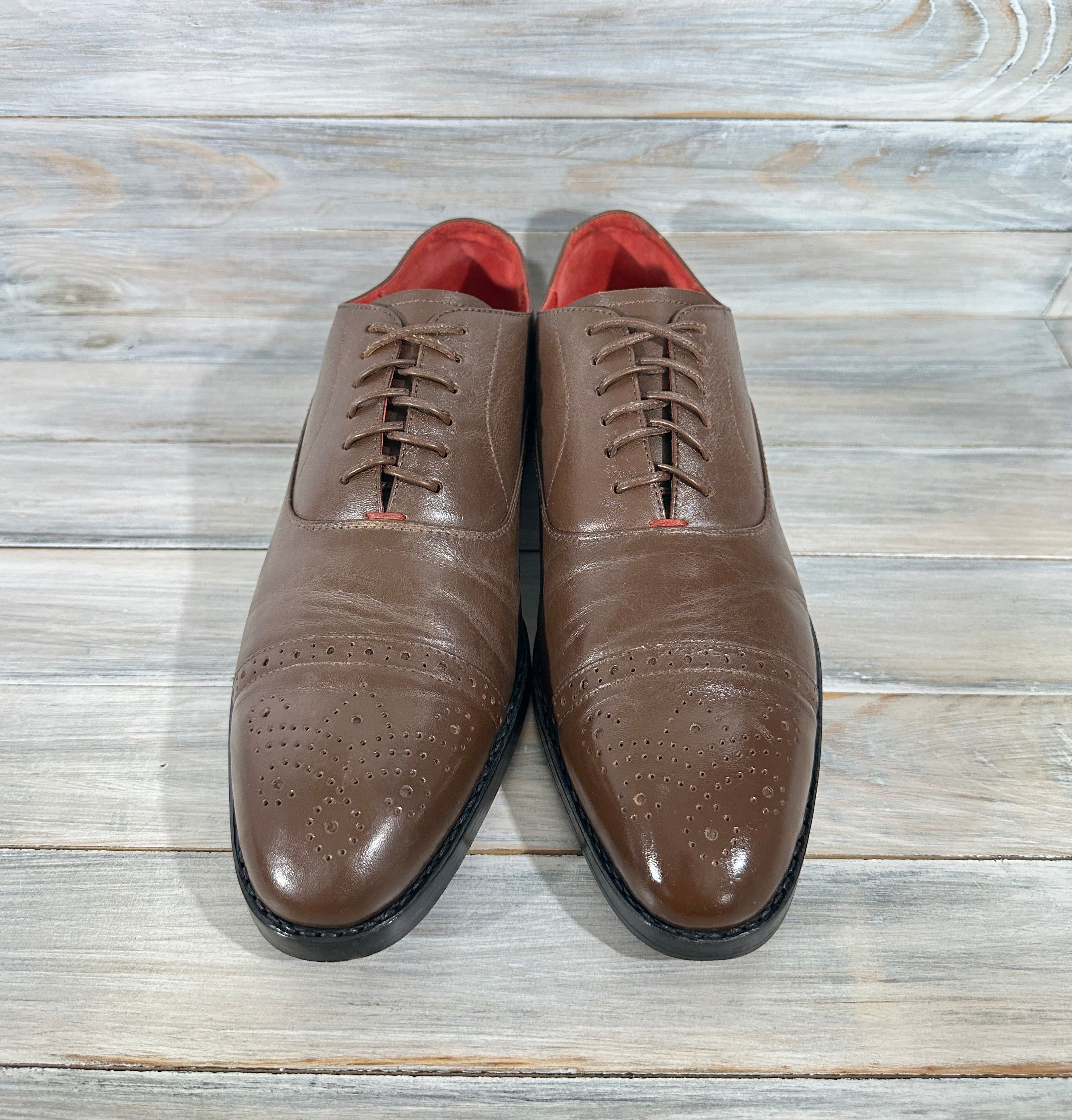 Handmade Jaimie Jacobs Handmade Leather Men's Brogues Shoes Luxury Size US 9 / EU 42 - 15 Thumbnail