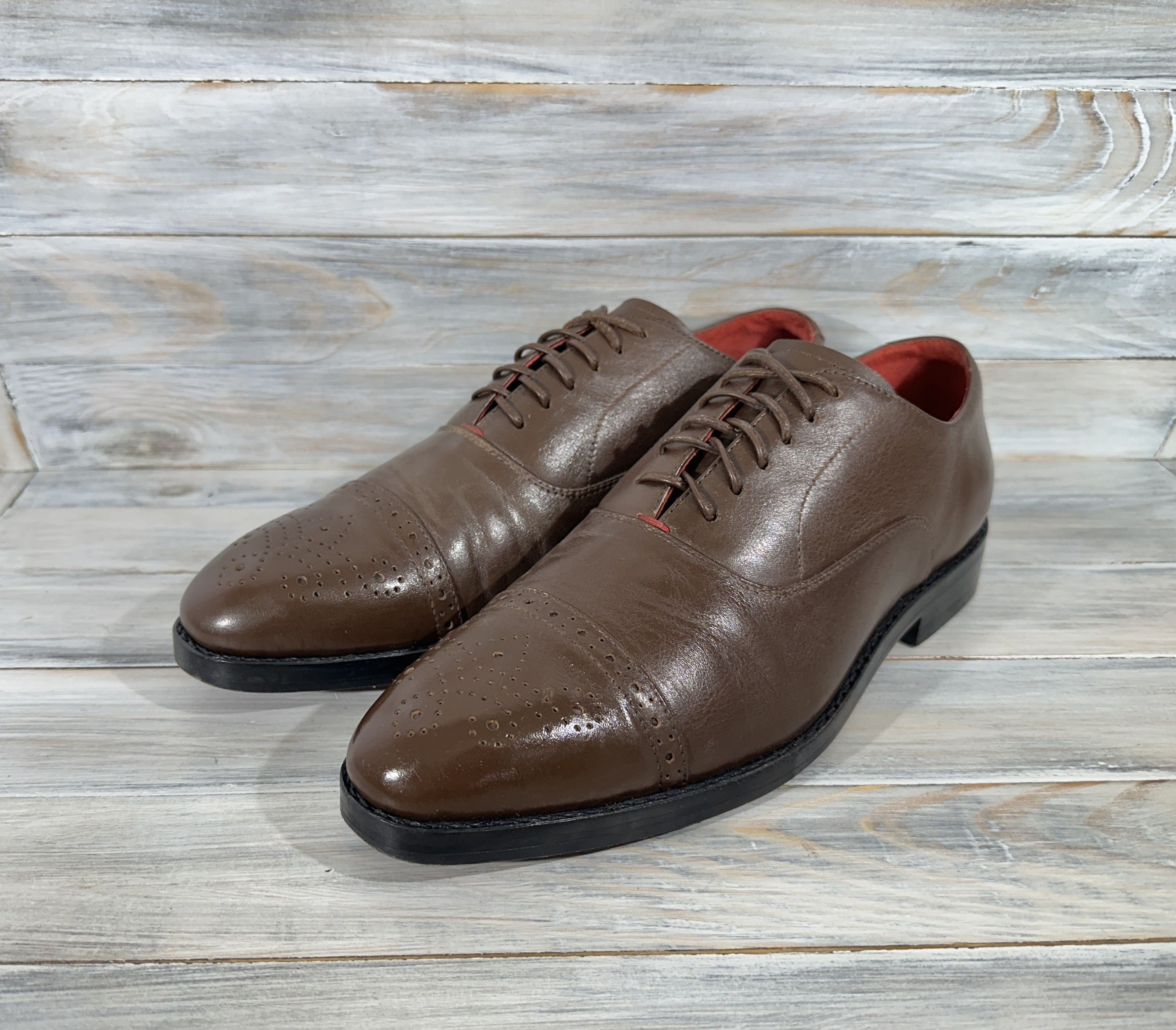 Handmade Jaimie Jacobs Handmade Leather Men's Brogues Shoes Luxury Size US 9 / EU 42 - 4 Thumbnail