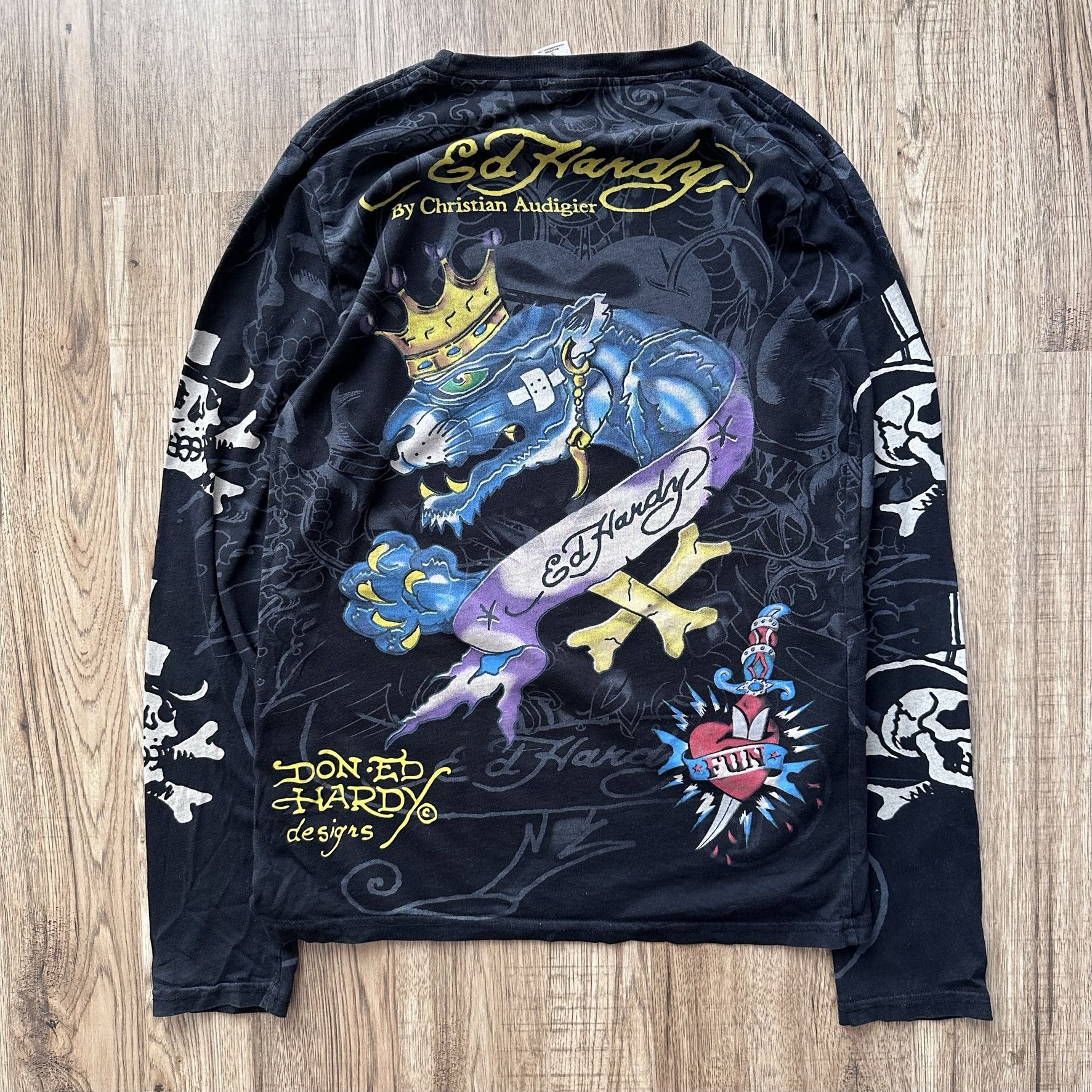 Christian Audigier × Ed Hardy × Vintage Black vintage longsleeve tee Ed Hardy Christian Audigier Size US S / EU 44-46 / 1 - 6 Thumbnail