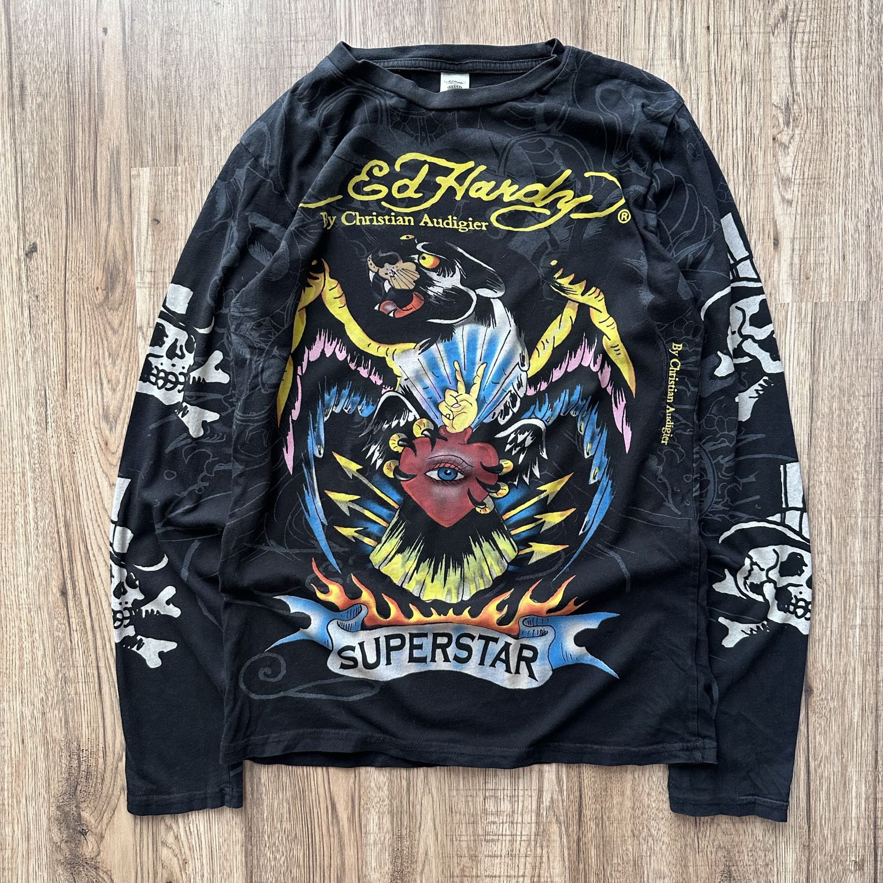 Christian Audigier × Ed Hardy × Vintage Black vintage longsleeve tee Ed Hardy Christian Audigier Size US S / EU 44-46 / 1 - 1 Thumbnail