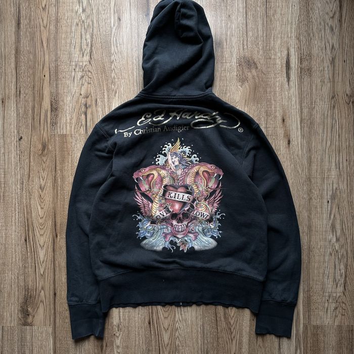 Vintage Vintage Ed Hardy by Christian Audigier Hoodie Zip Up Tattoo ...