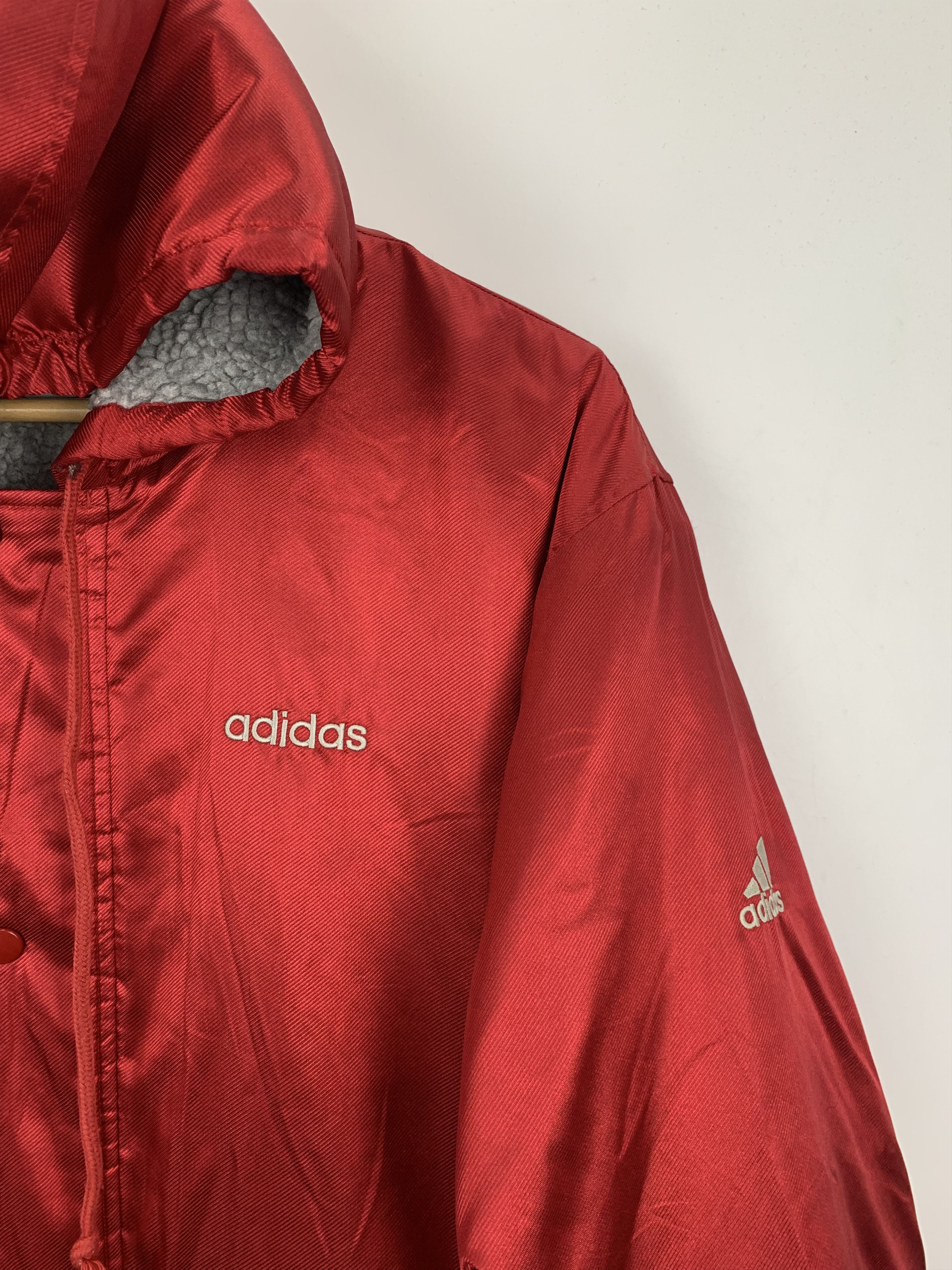 Adidas Vintage Adidas Fleece Long Hoodie Jacket J0871 Size US S / EU 44-46 / 1 - 10 Thumbnail