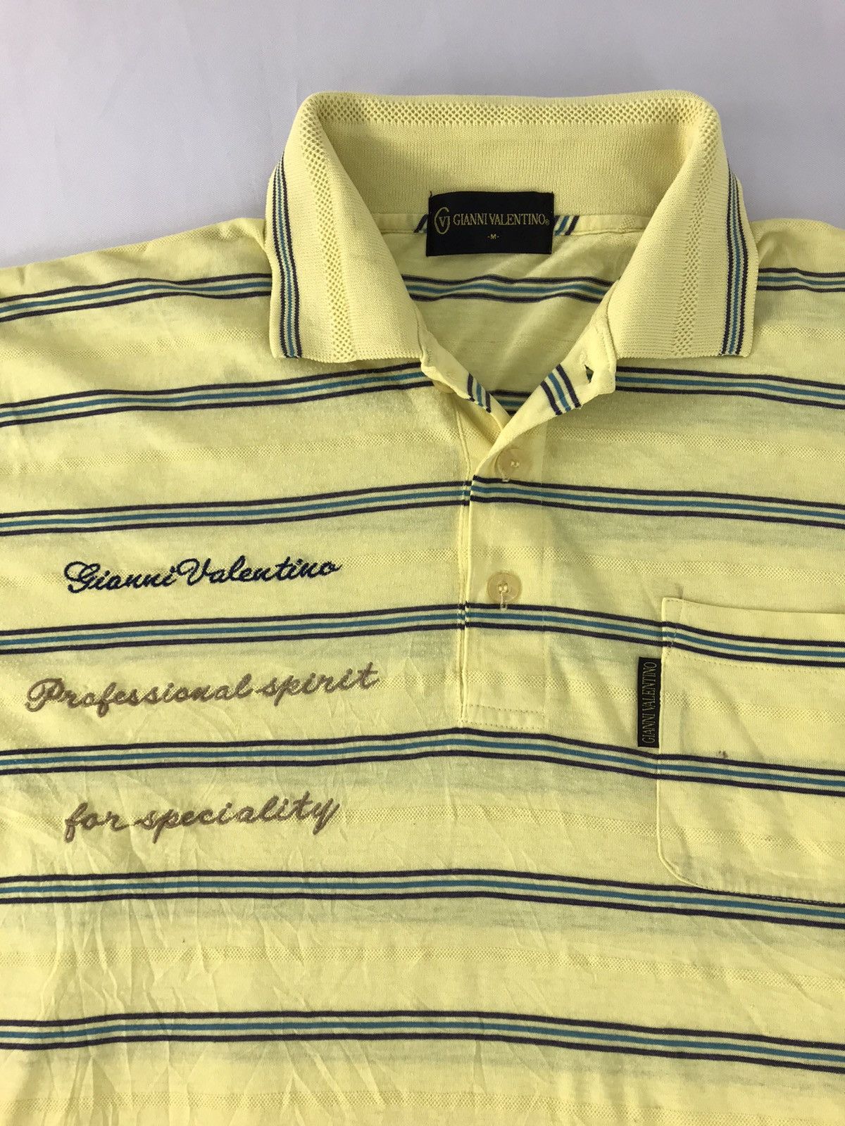 Gianni Valentino × Valentino Gianni Valentino Striped Design Polo Longsleeve Tee Tshirt Size US M / EU 48-50 / 2 - 3 Thumbnail