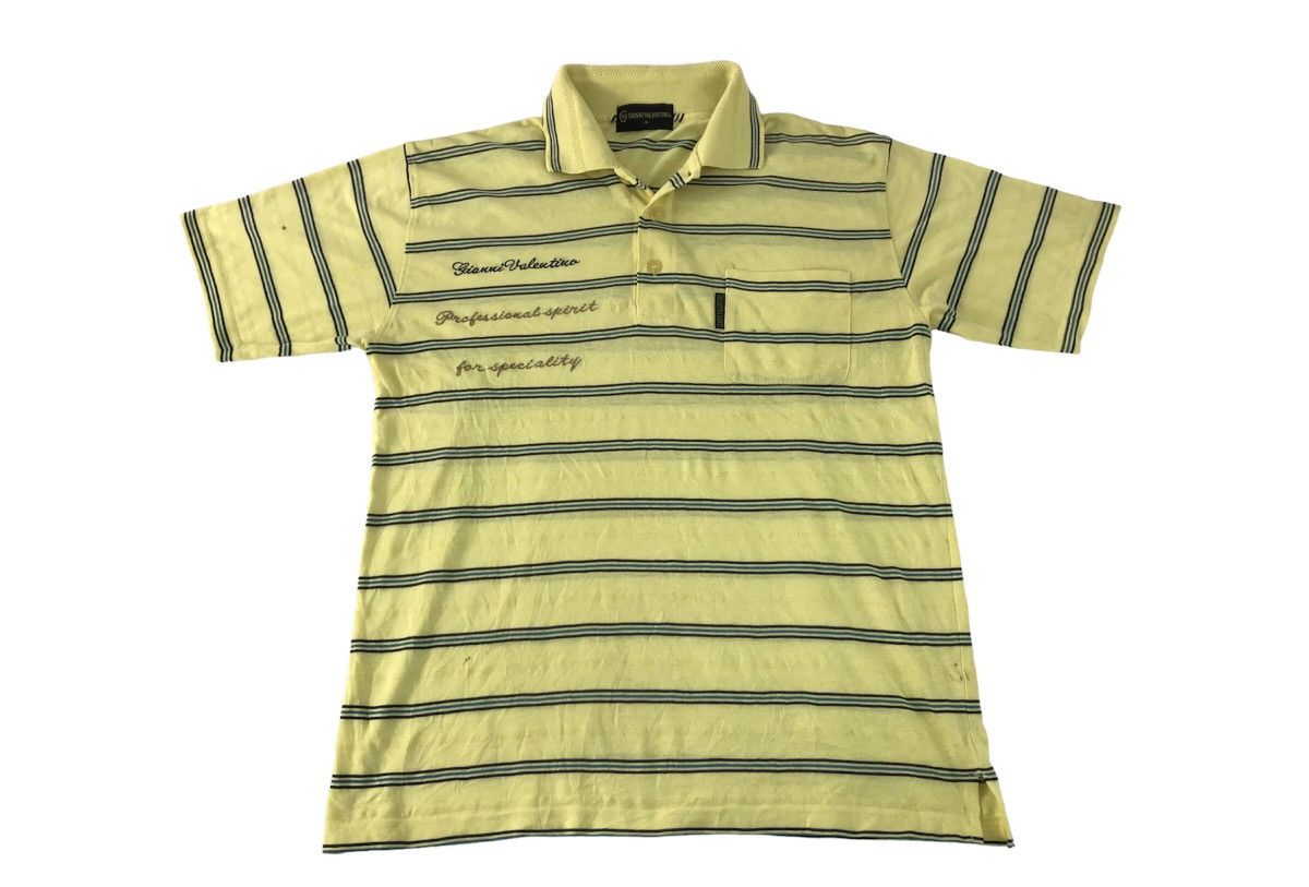 Gianni Valentino × Valentino Gianni Valentino Striped Design Polo Longsleeve Tee Tshirt Size US M / EU 48-50 / 2 - 1 Thumbnail