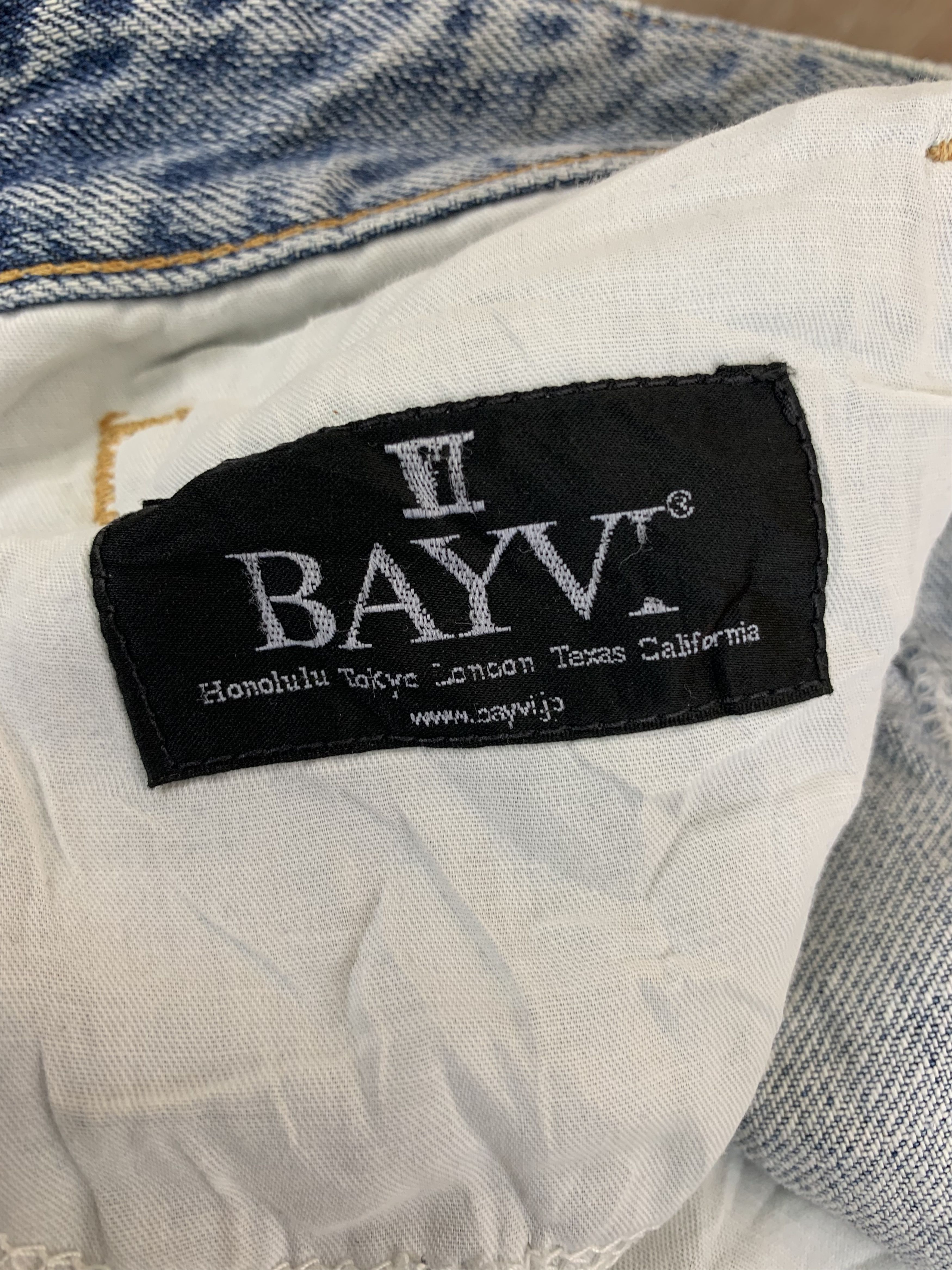Japanese Brand 💥Parachuted💥Distressed Denim Bayvi Reconstructed Vintage Size US 35 - 22 Thumbnail