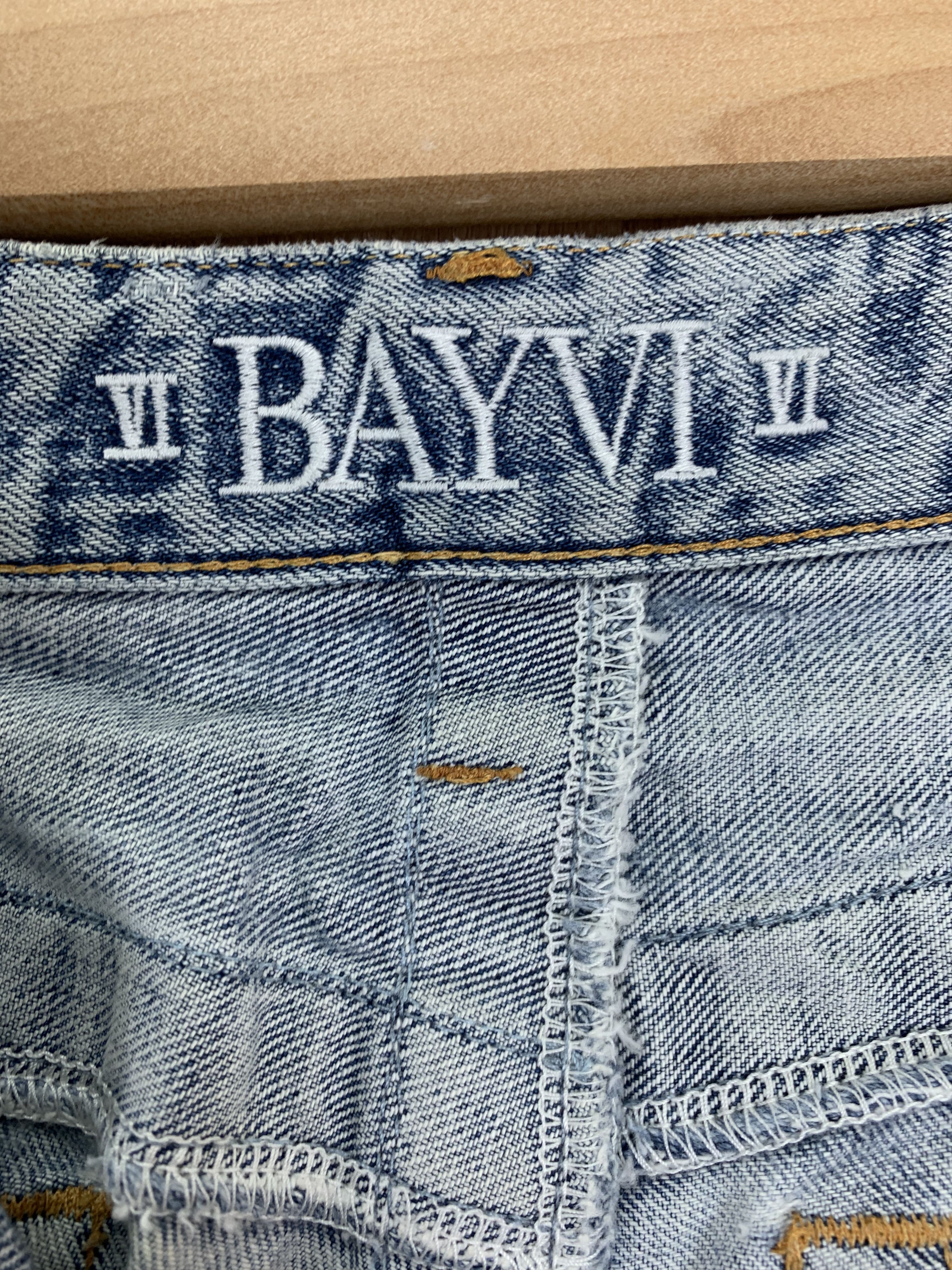 Japanese Brand 💥Parachuted💥Distressed Denim Bayvi Reconstructed Vintage Size US 35 - 11 Thumbnail