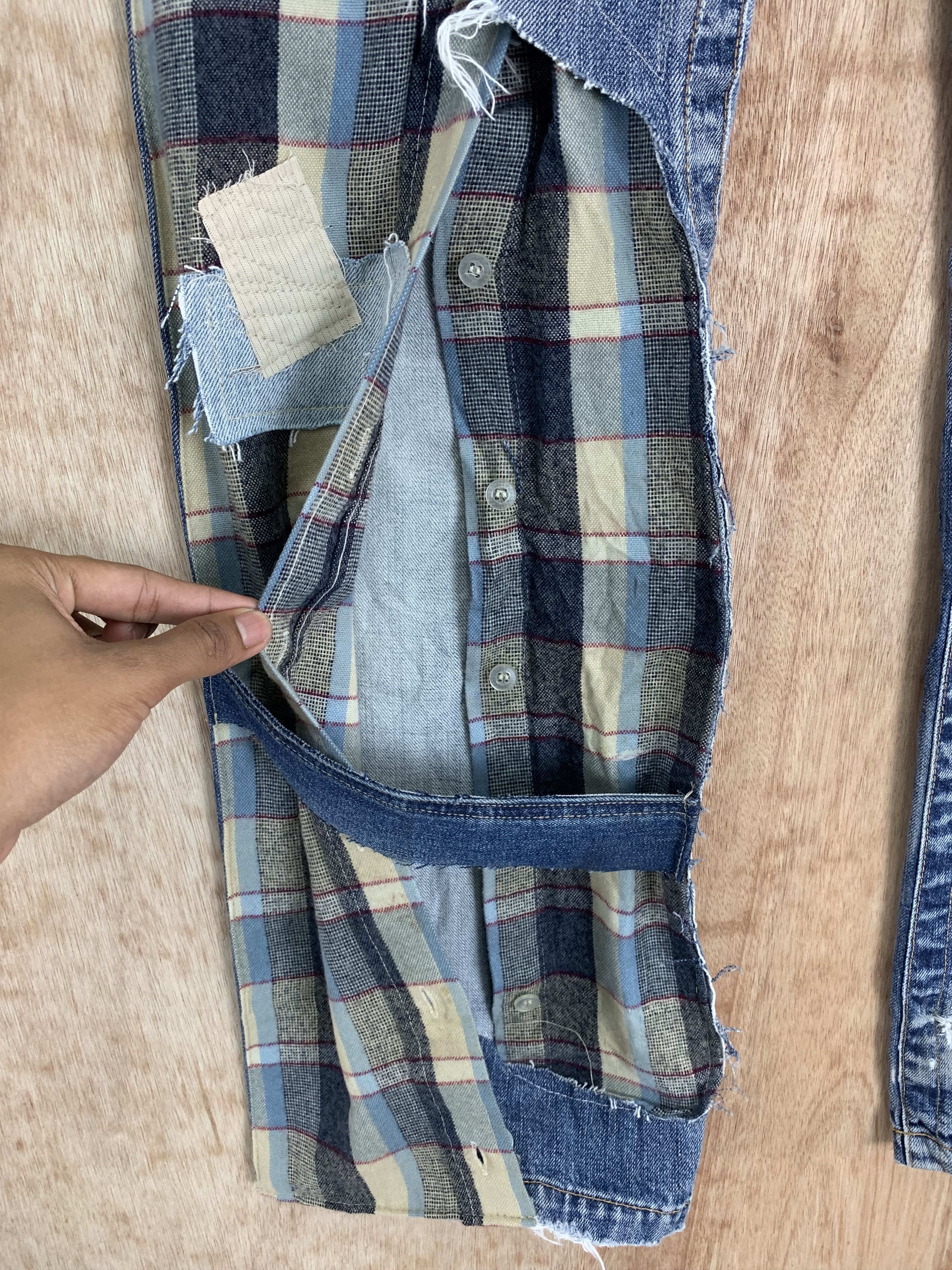 Japanese Brand 💥Parachuted💥Distressed Denim Bayvi Reconstructed Vintage Size US 35 - 8 Thumbnail