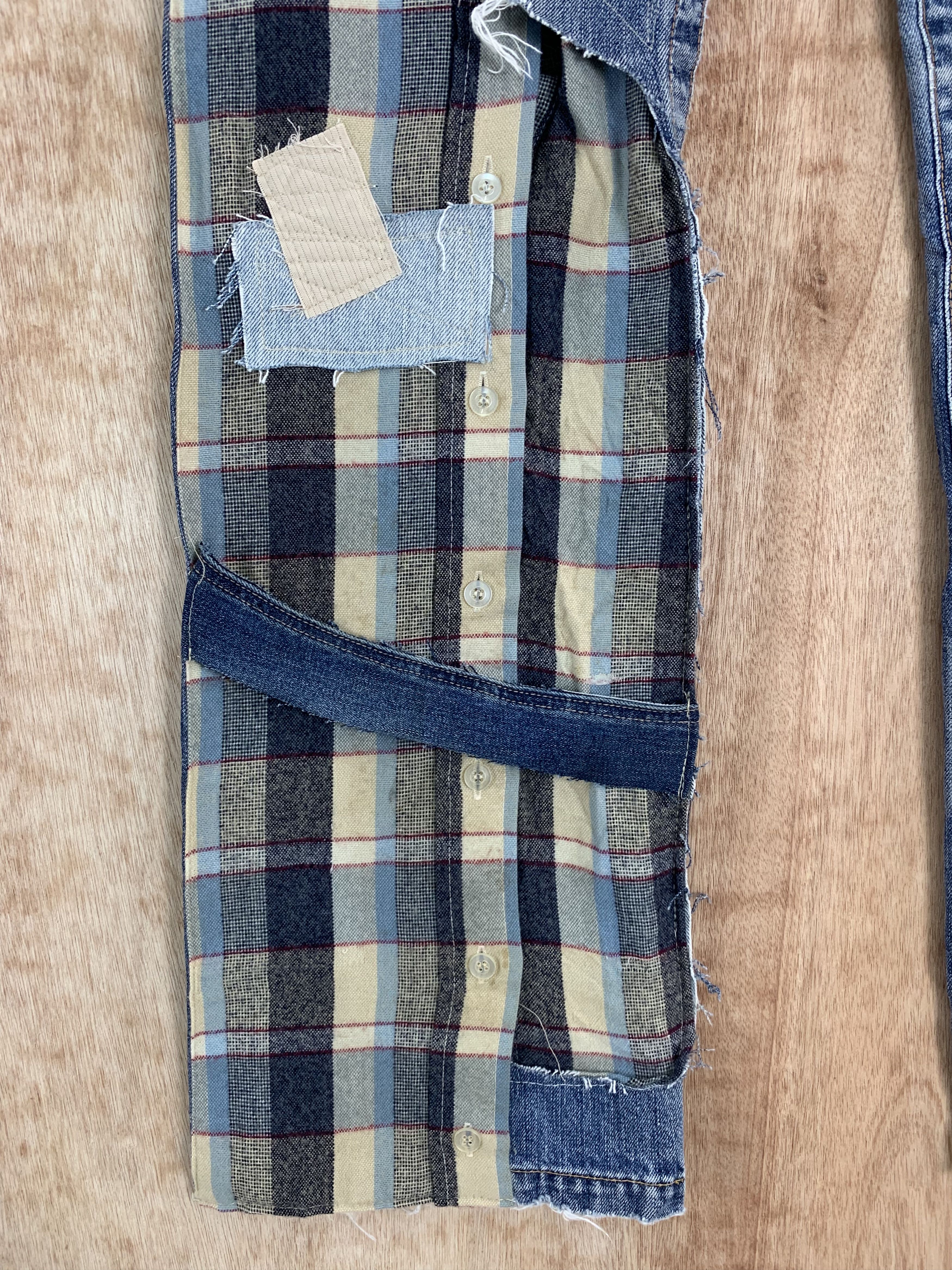 Japanese Brand 💥Parachuted💥Distressed Denim Bayvi Reconstructed Vintage Size US 35 - 4 Thumbnail
