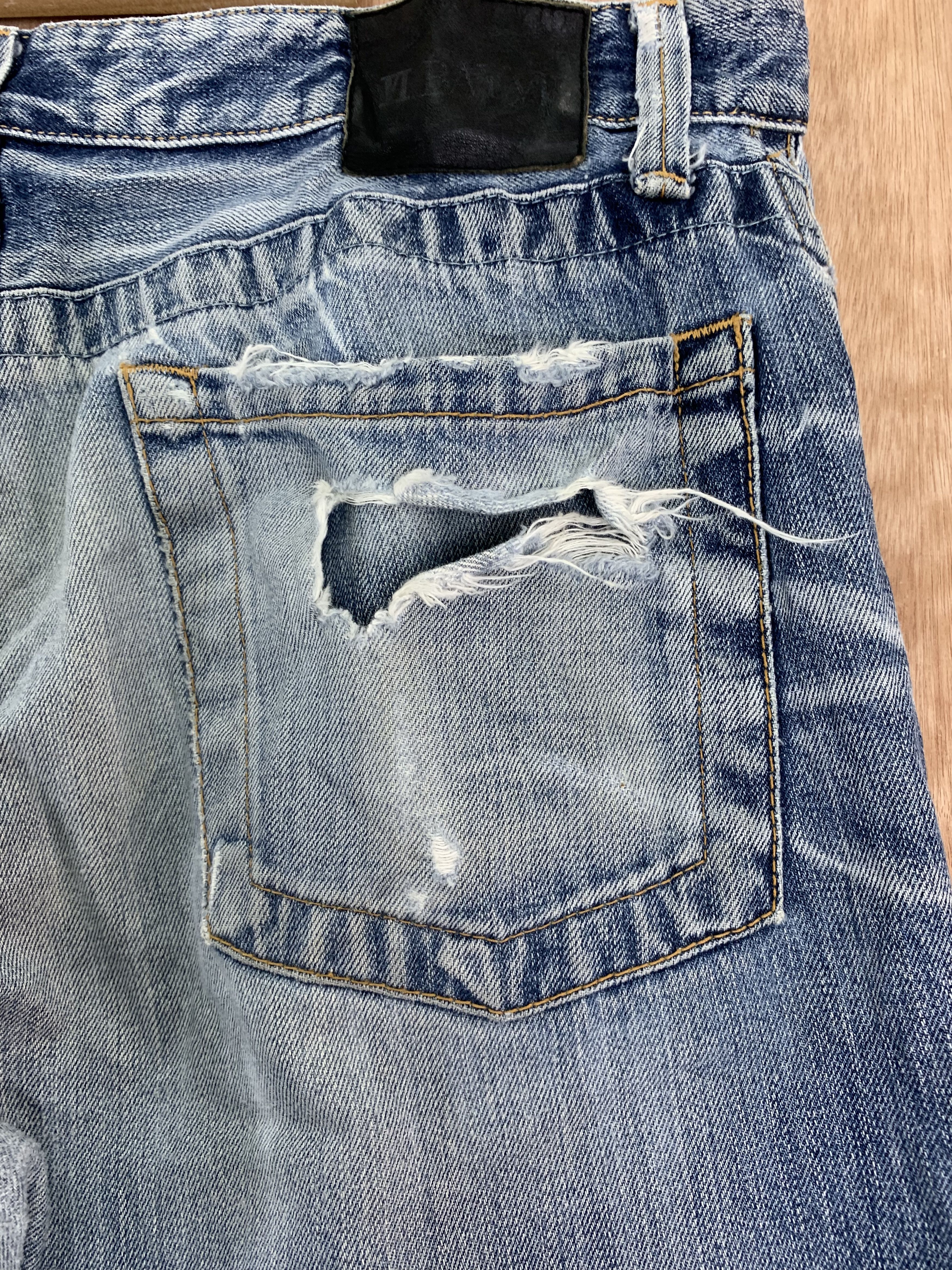 Japanese Brand 💥Parachuted💥Distressed Denim Bayvi Reconstructed Vintage Size US 35 - 15 Thumbnail