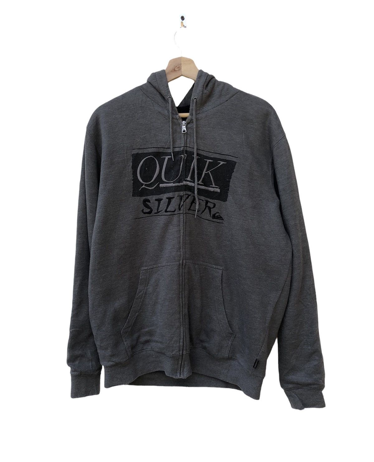 Quicksilver 💥Vtg Quicksilver Embroidered Box Logo Hoodie Sweatshirt Size US L / EU 52-54 / 3 - 1 Thumbnail
