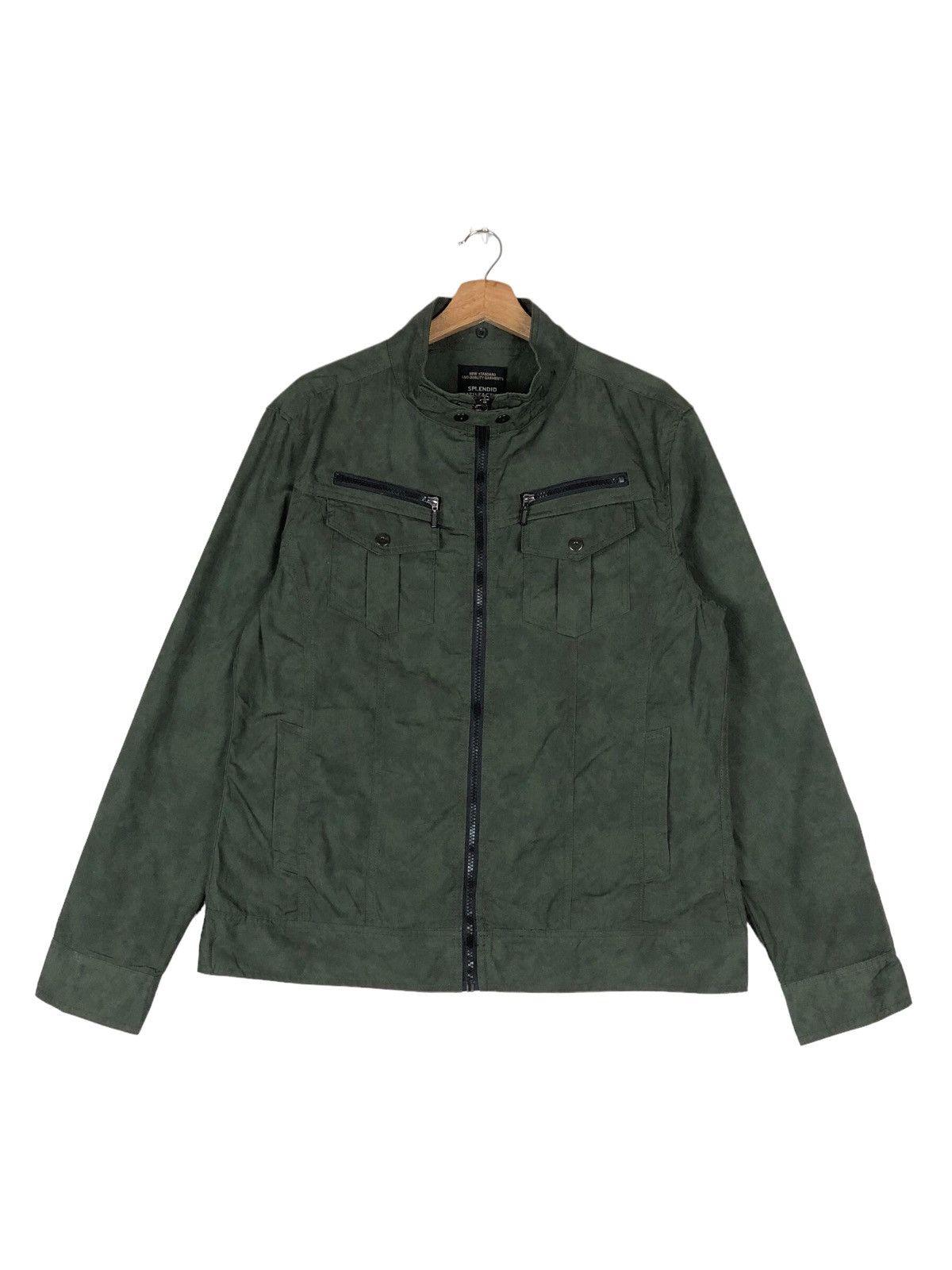 image of Splendid Mills Japanese Splendid Utility Army Style Jacket in Army Green, Men's (Size Large)