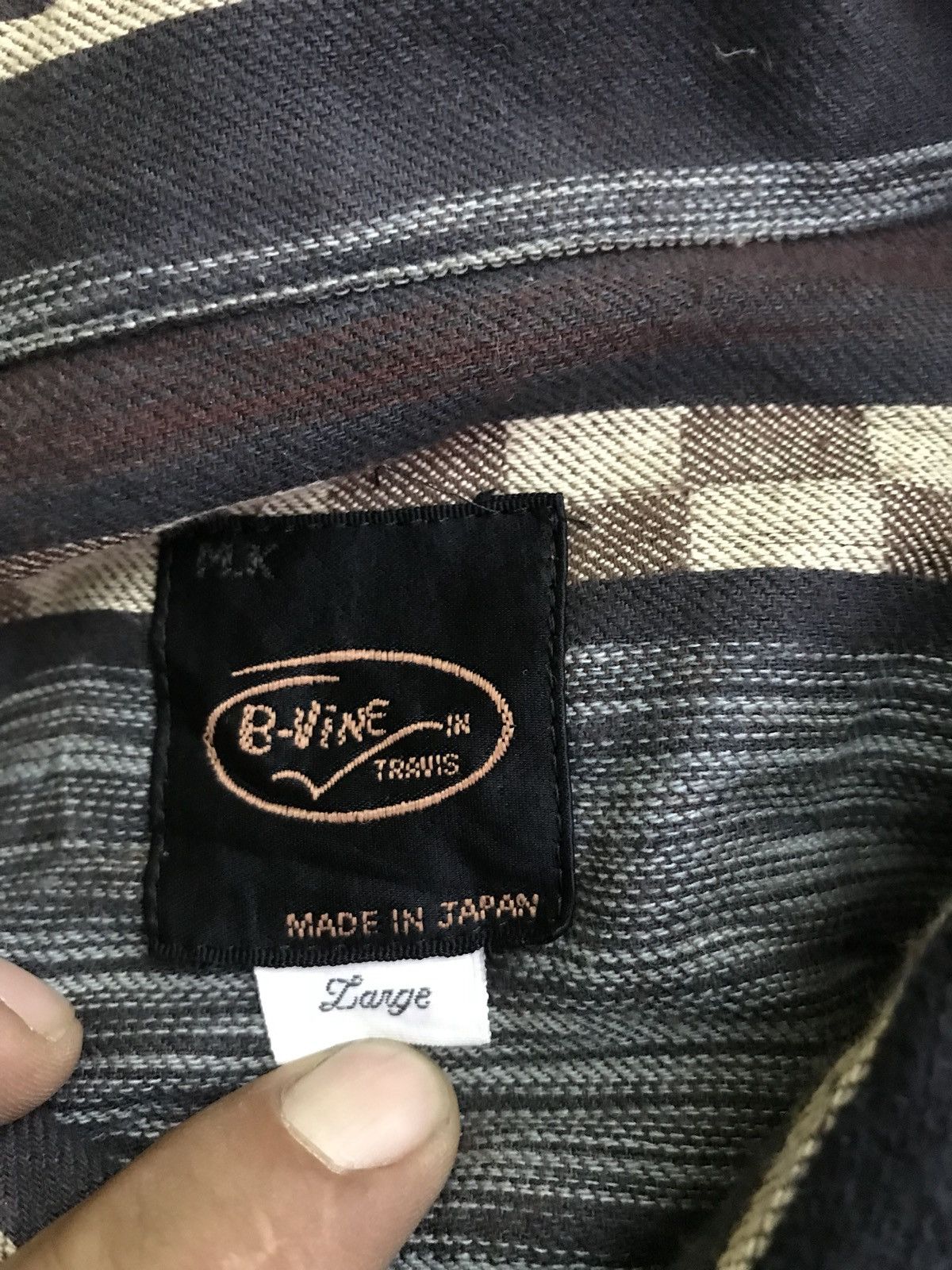 Japanese Brand Made In Japan B-Vine In Travis Stripe Long Sleeve Shirt Size US L / EU 52-54 / 3 - 4 Thumbnail