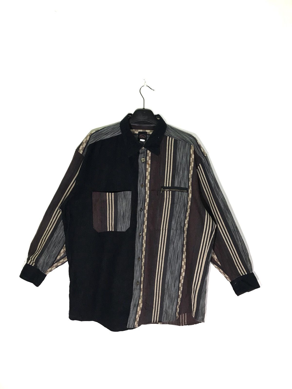Japanese Brand Made In Japan B-Vine In Travis Stripe Long Sleeve Shirt Size US L / EU 52-54 / 3 - 1 Thumbnail