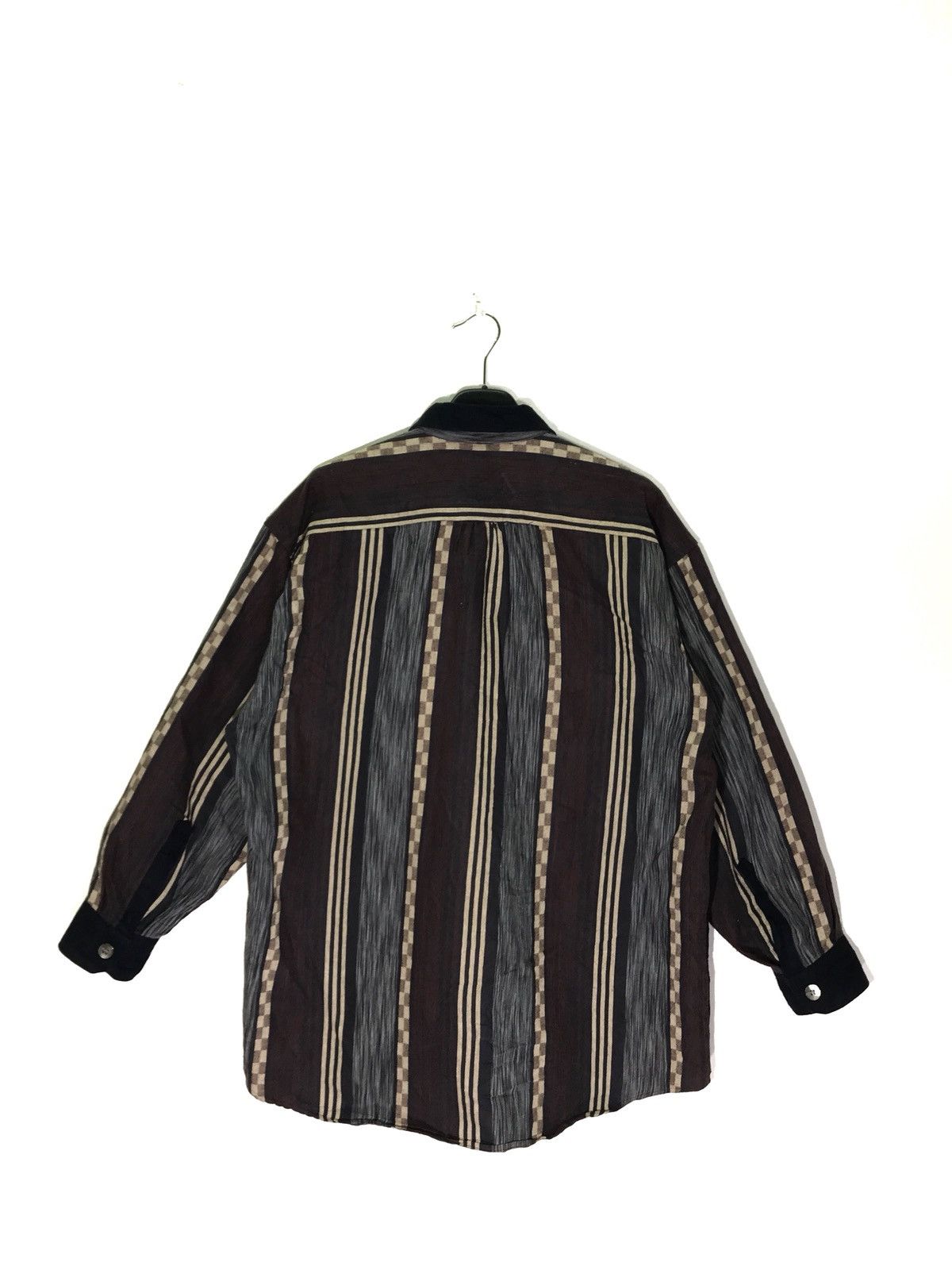 Japanese Brand Made In Japan B-Vine In Travis Stripe Long Sleeve Shirt Size US L / EU 52-54 / 3 - 3 Thumbnail