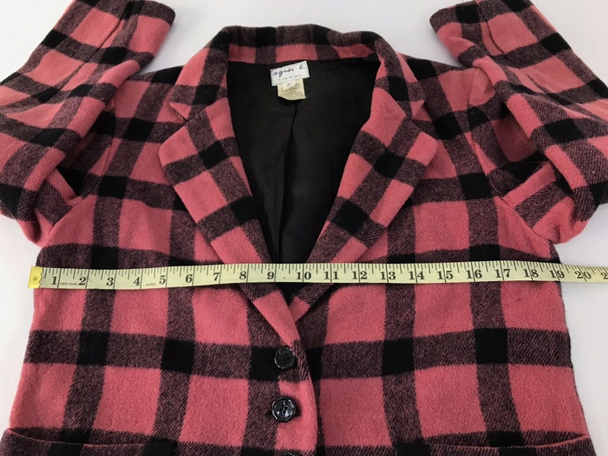 agnes b. Rue De Jour Made in France Plaid Checked Tartan Coat Jacket Size M / US 6-8 / IT 42-44 - 8 Thumbnail