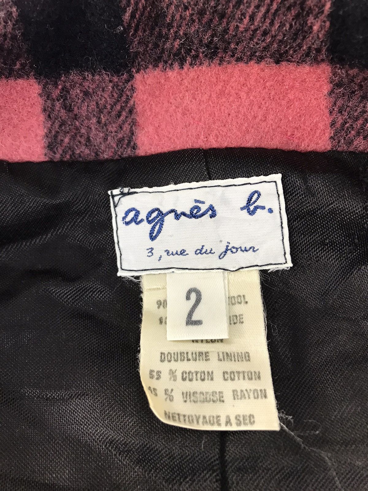 agnes b. Rue De Jour Made in France Plaid Checked Tartan Coat Jacket Size M / US 6-8 / IT 42-44 - 6 Thumbnail