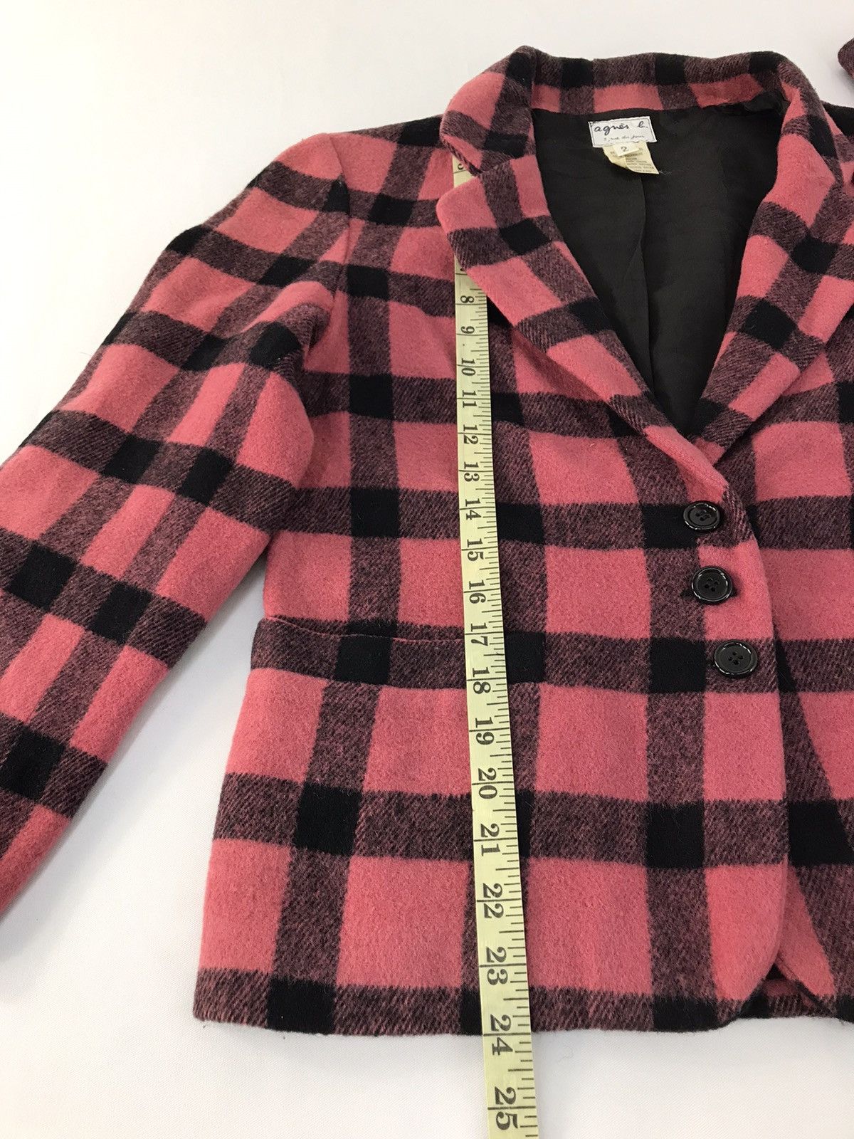agnes b. Rue De Jour Made in France Plaid Checked Tartan Coat Jacket Size M / US 6-8 / IT 42-44 - 9 Thumbnail