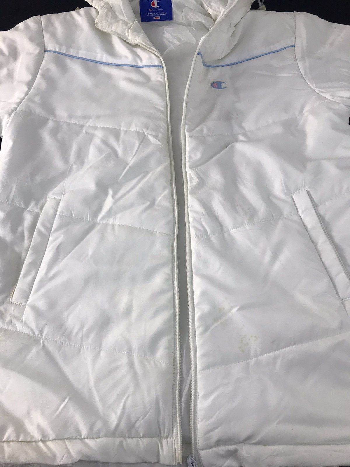 Champion × Vintage Champion Quilted Hoodies Jacket Big Logo Full Zip K2048j Size US M / EU 48-50 / 2 - 5 Thumbnail