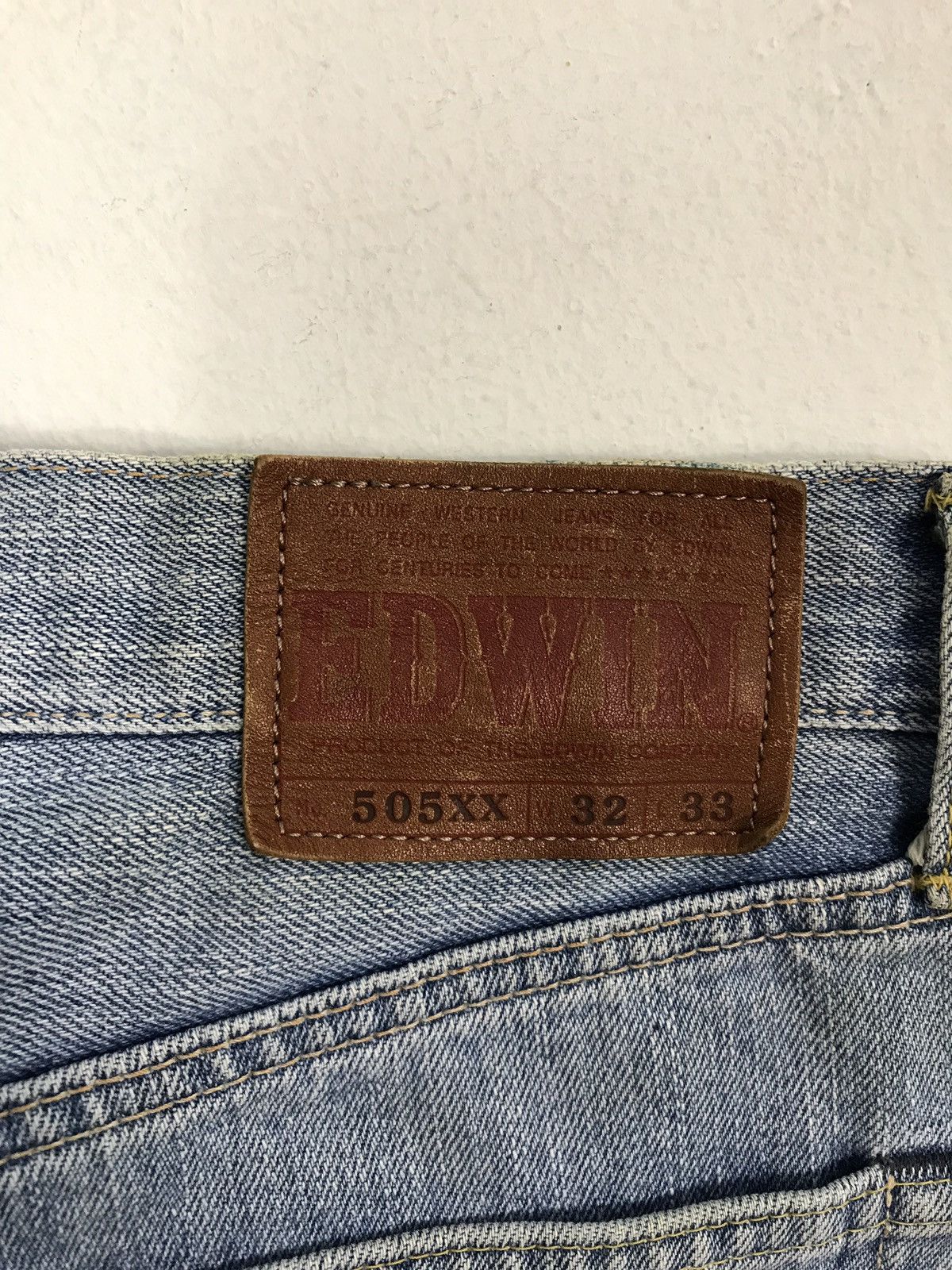 Edwin × Vintage Vintage Edwin 505xx Selvedge Distressed Denim Jeans Size US 32 / EU 48 - 14 Thumbnail