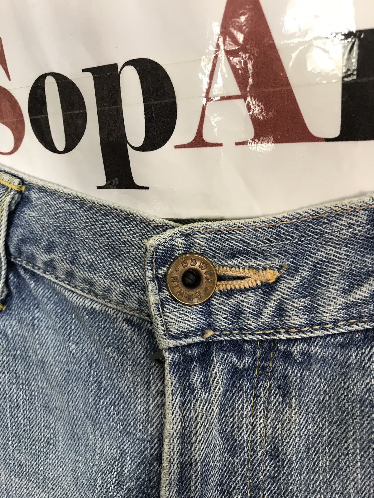 Edwin × Vintage Vintage Edwin 505xx Selvedge Distressed Denim Jeans Size US 32 / EU 48 - 9 Thumbnail