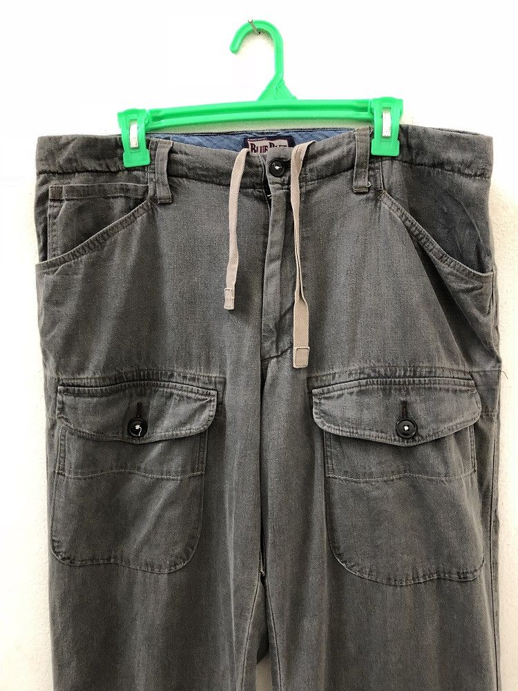 Blue Blue Japan × Indigo Blue Blue Japan Drawstring Waist Hem Cargo Trouser Pant Size US 32 / EU 48 - 3 Thumbnail