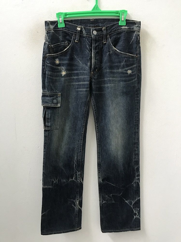 Vintage HG Rips Stone Wash Cargo Denim Cropped