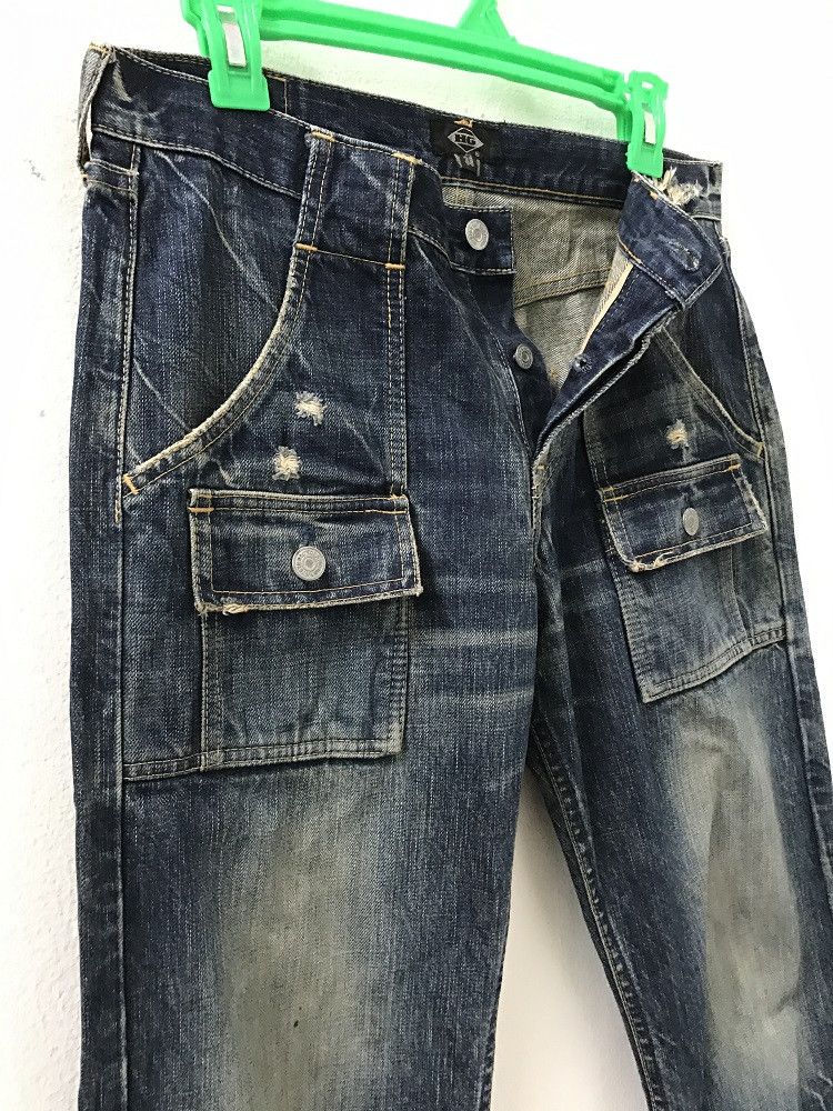 Hysteric Glamour × Japanese Brand Vintage HG Made in Japan Stone Wash Rips Denim Bush Pant Size US 30 / EU 46 - 4 Thumbnail