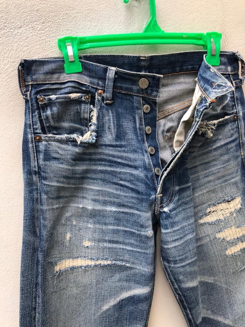 Japanese Brand × LVC × Vintage 2005 Levi’s LVC Japan Rips Distressed Selvedge Denim Size US 31 - 5 Thumbnail