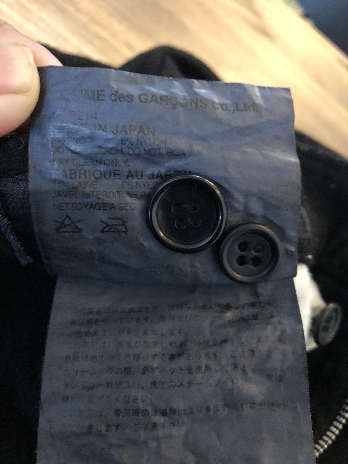 CDG by Comme des Garcons Boiled Black & Plaid Wool Sarouel Cropped Pants Size US 32 / EU 48 - 7 Thumbnail