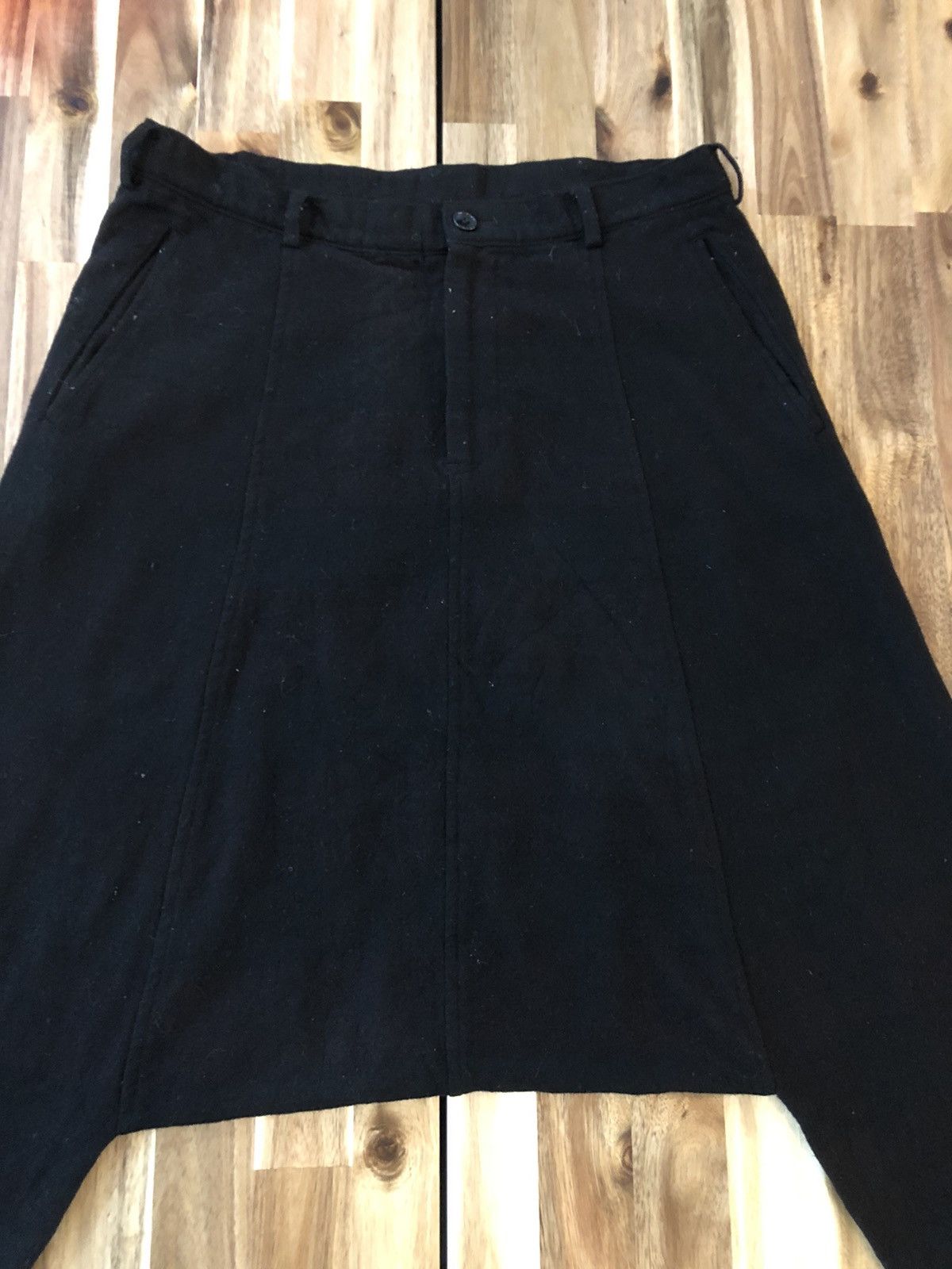 CDG by Comme des Garcons Boiled Black & Plaid Wool Sarouel Cropped Pants Size US 32 / EU 48 - 5 Thumbnail
