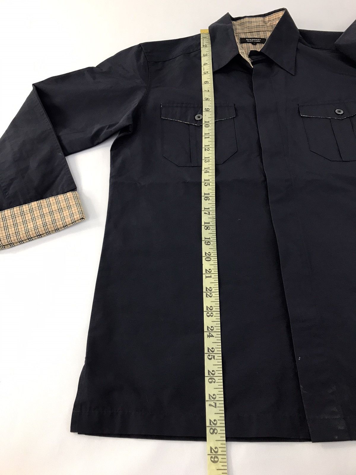 Burberry Black Label Nova Check Monogram Button Up R363j