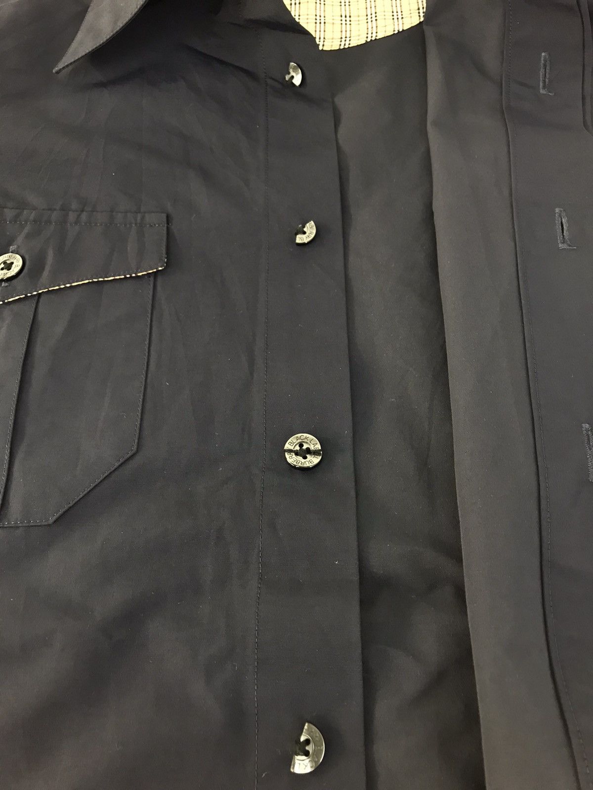 Burberry Black Label Nova Check Monogram Button Up R363j