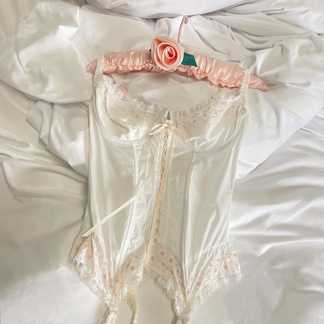Victoria's Secret Vintage 1990's White Cotton Corset Bustier (36B/34C) Size M / US 6-8 / IT 42-44 - 2 Thumbnail