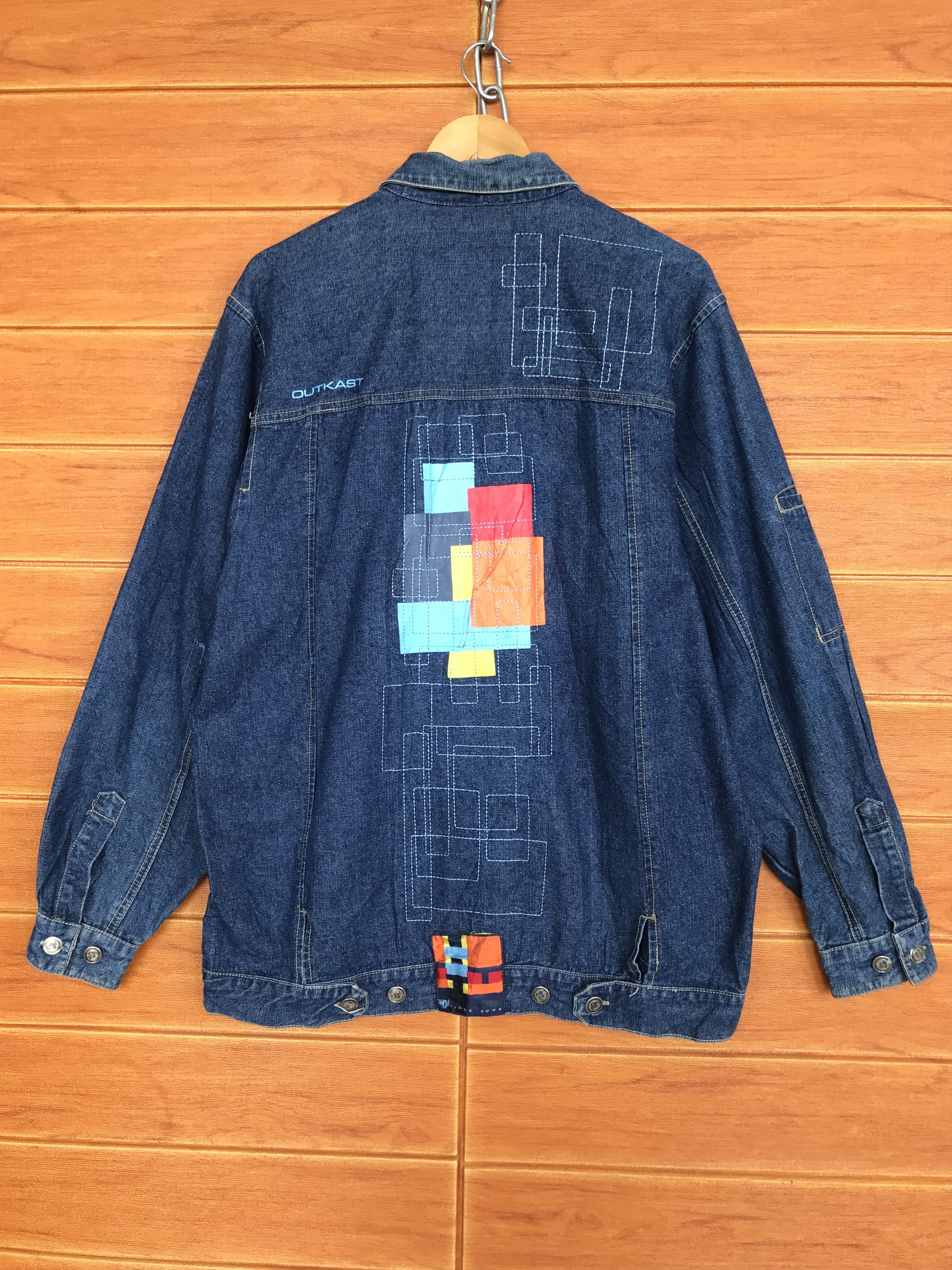 Vintage Baggy Jeans Outkash Embroidered Work Denim Jacket Y2k Size US XL / EU 56 / 4 - 11 Thumbnail
