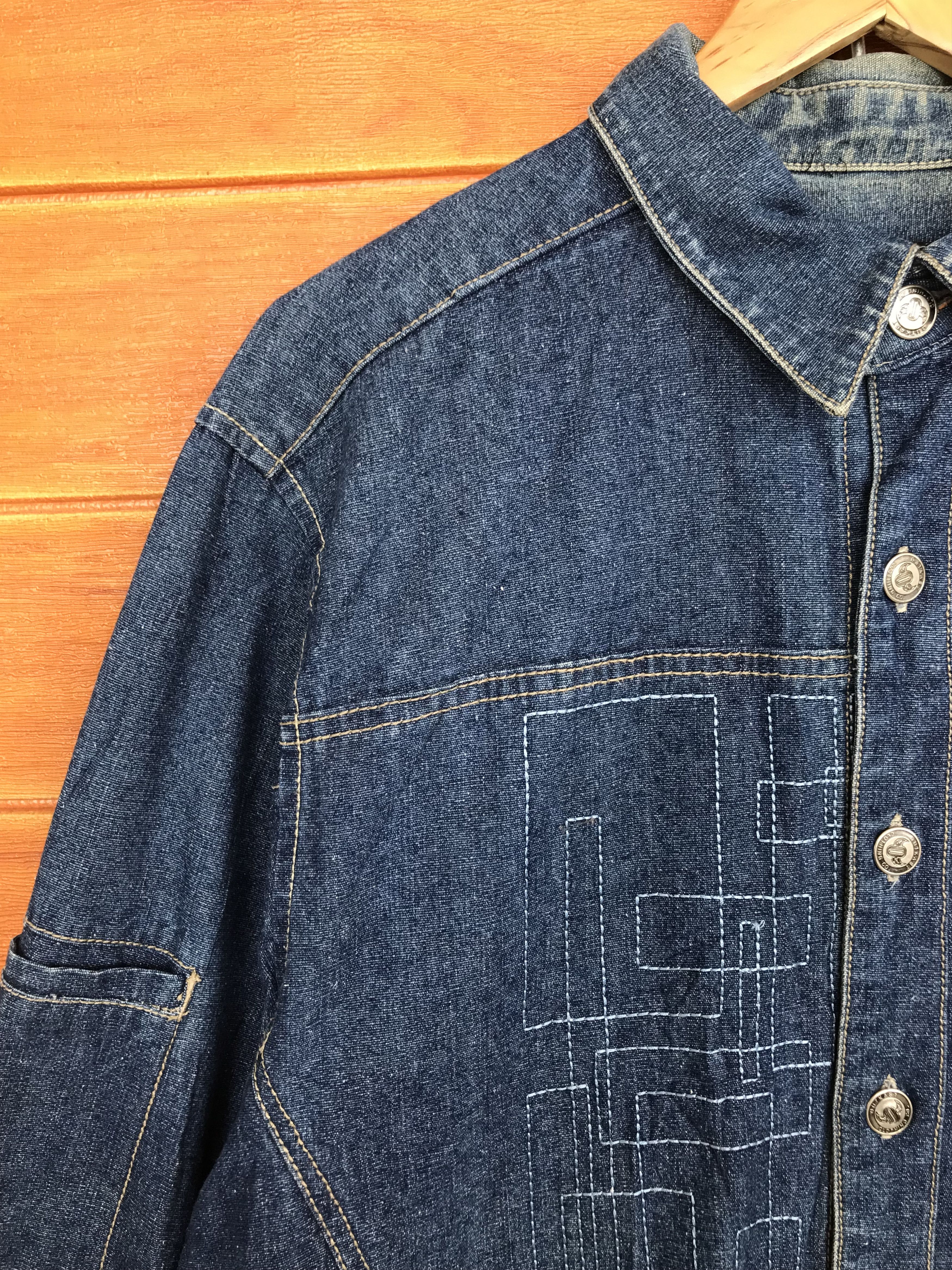 Vintage Baggy Jeans Outkash Embroidered Work Denim Jacket Y2k Size US XL / EU 56 / 4 - 3 Thumbnail