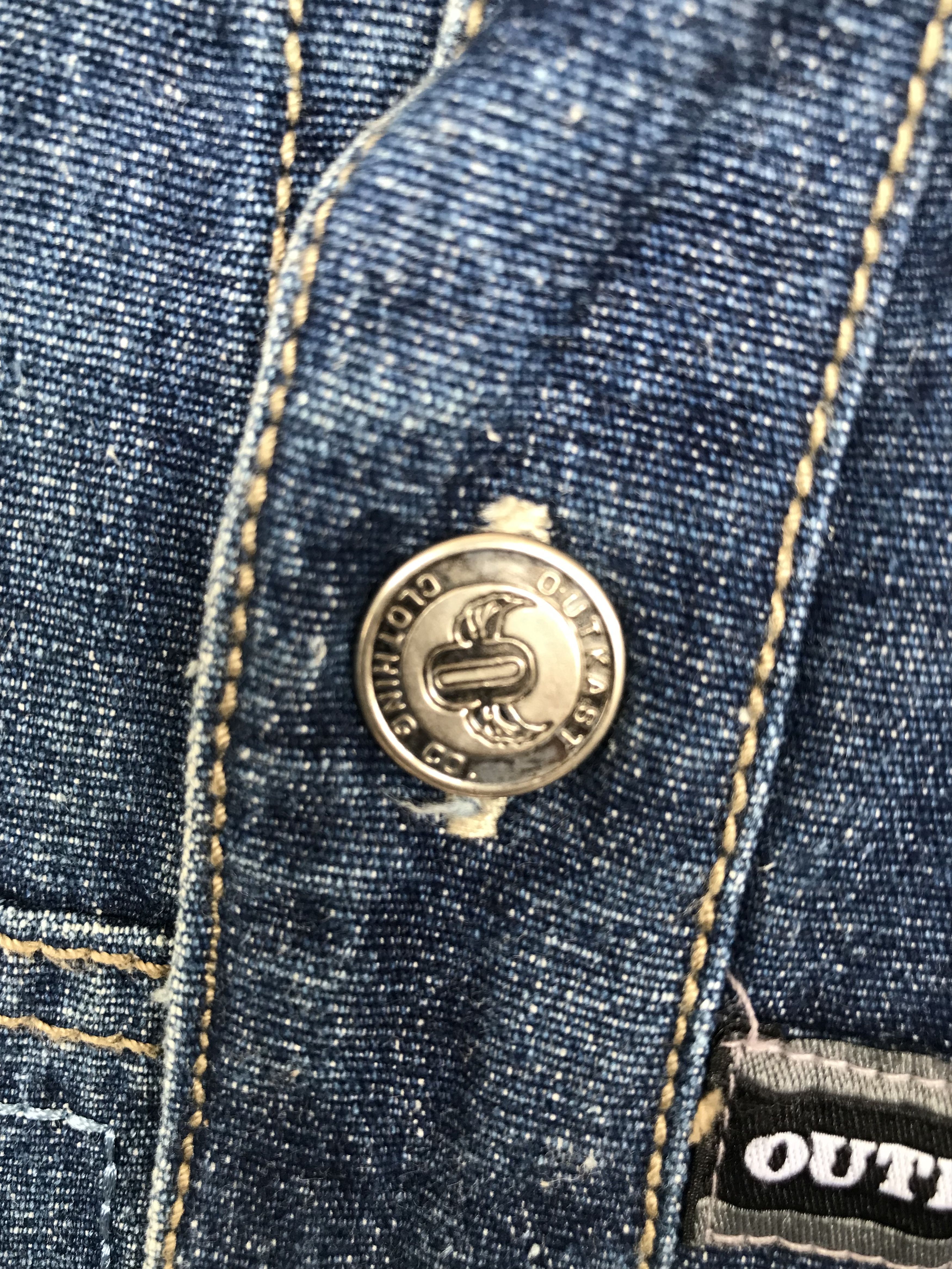 Vintage Baggy Jeans Outkash Embroidered Work Denim Jacket Y2k Size US XL / EU 56 / 4 - 7 Thumbnail