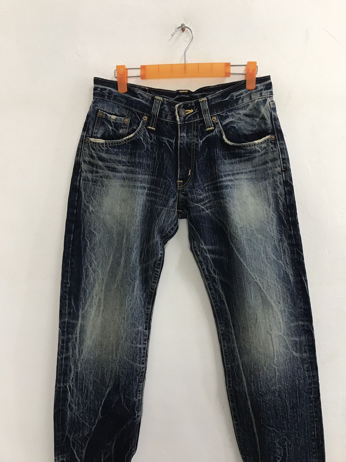 Edwin × Japanese Brand Vintage Edwin Denim Jeans Lightning Distressed Design Size US 31 - 3 Thumbnail