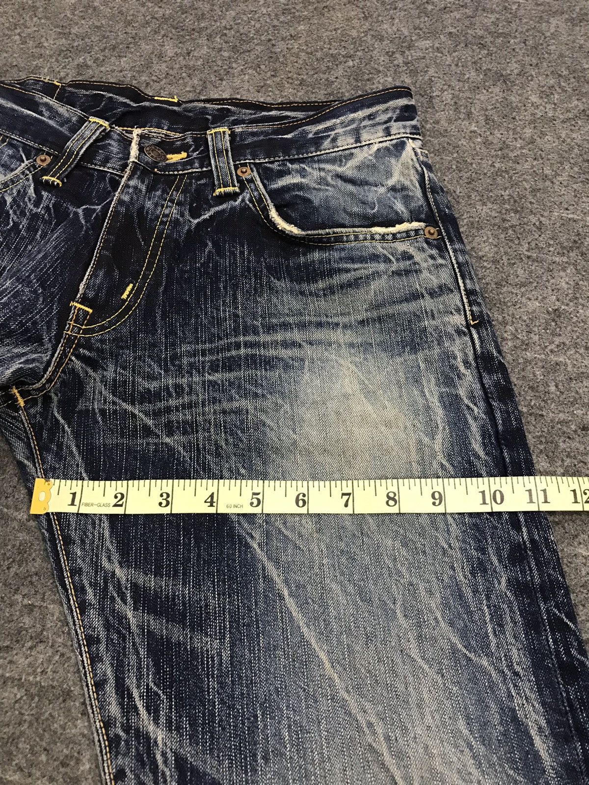 Edwin × Japanese Brand Vintage Edwin Denim Jeans Lightning Distressed Design Size US 31 - 19 Thumbnail