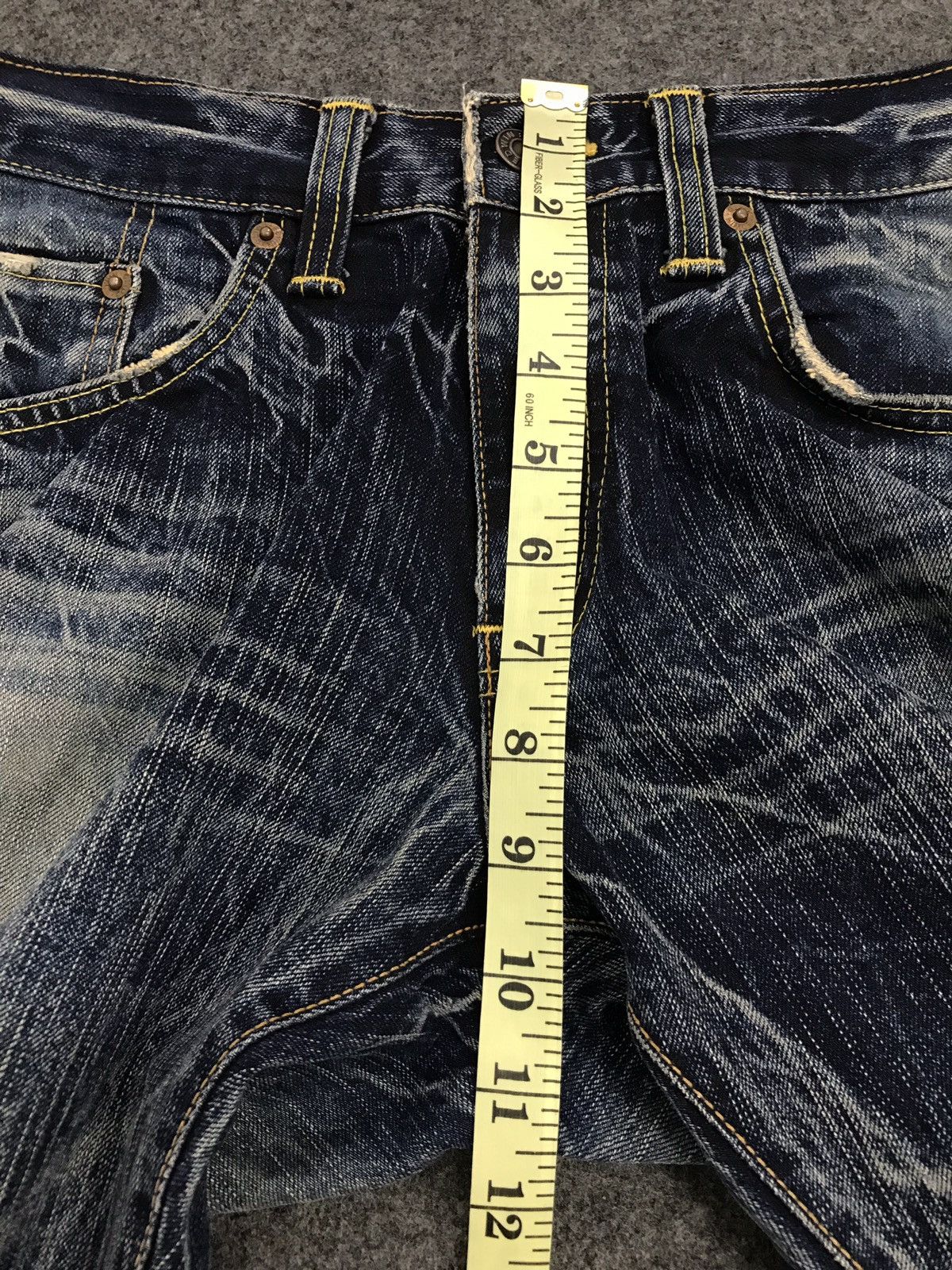 Edwin × Japanese Brand Vintage Edwin Denim Jeans Lightning Distressed Design Size US 31 - 18 Thumbnail