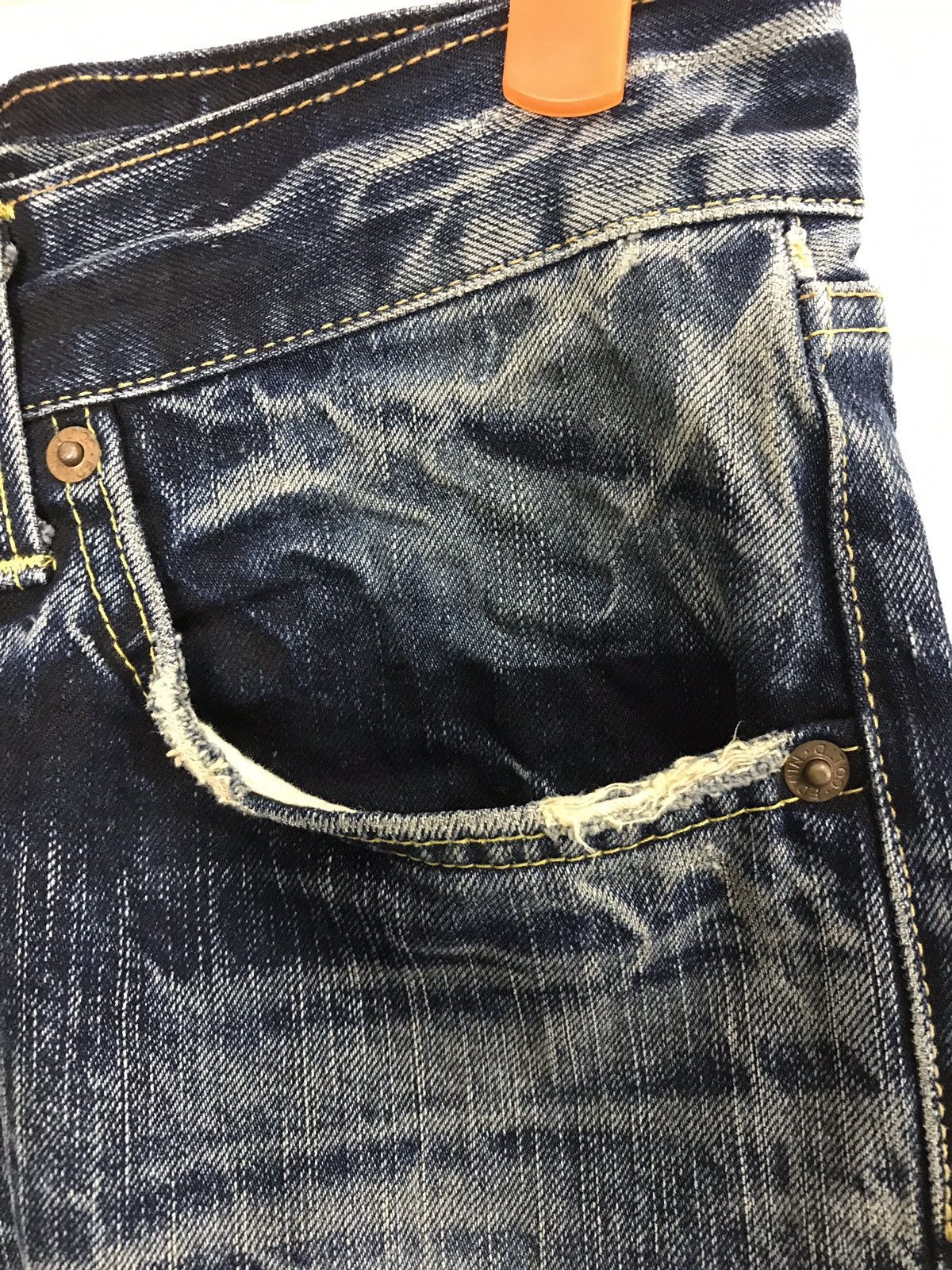 Edwin × Japanese Brand Vintage Edwin Denim Jeans Lightning Distressed Design Size US 31 - 8 Thumbnail