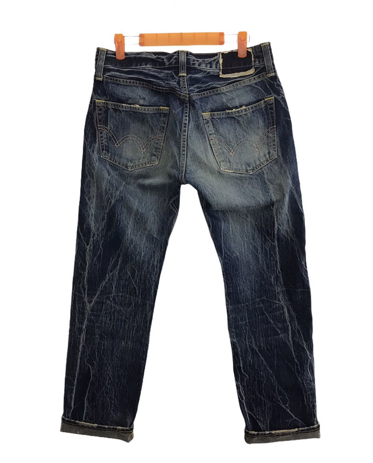 Edwin × Japanese Brand Vintage Edwin Denim Jeans Lightning Distressed Design Size US 31 - 2 Thumbnail
