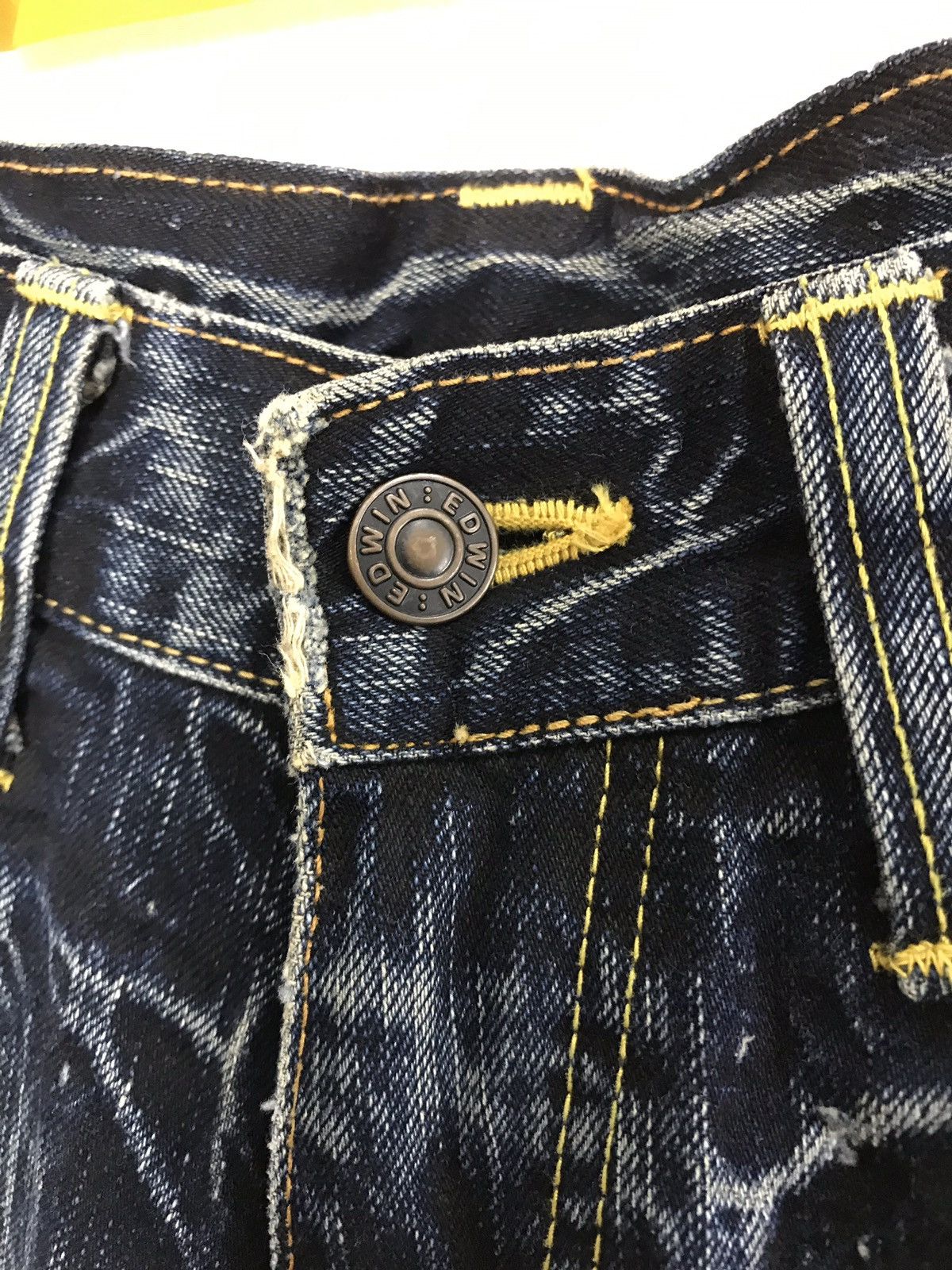 Edwin × Japanese Brand Vintage Edwin Denim Jeans Lightning Distressed Design Size US 31 - 6 Thumbnail