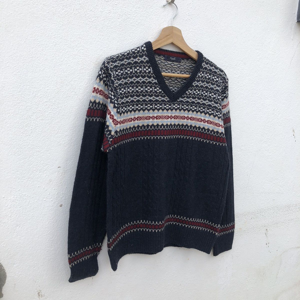 Japanese Brand VINTAGE NAVAJO DESIGN KNITWEAR SWEATSHIRT BY RINALD Size US L / EU 52-54 / 3 - 3 Thumbnail