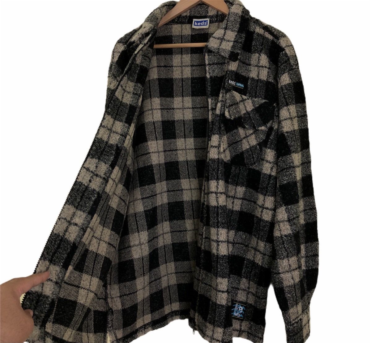 Japanese Brand Fleece Jacket Keds Zipper Jacket Tartan Design Size US L / EU 52-54 / 3 - 2 Thumbnail