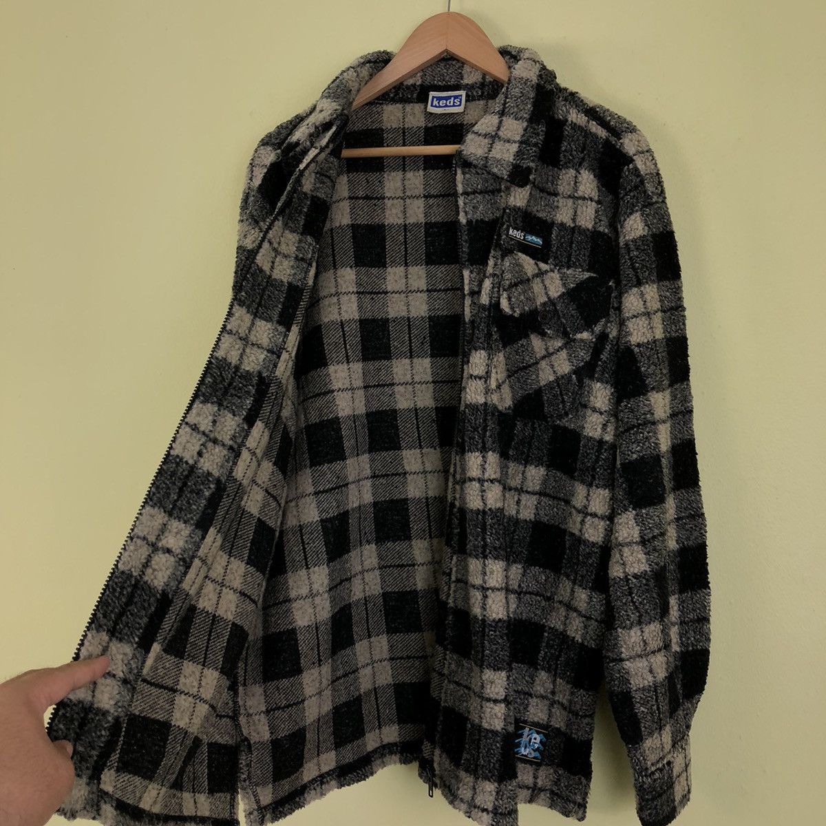 Japanese Brand Fleece Jacket Keds Zipper Jacket Tartan Design Size US L / EU 52-54 / 3 - 9 Thumbnail