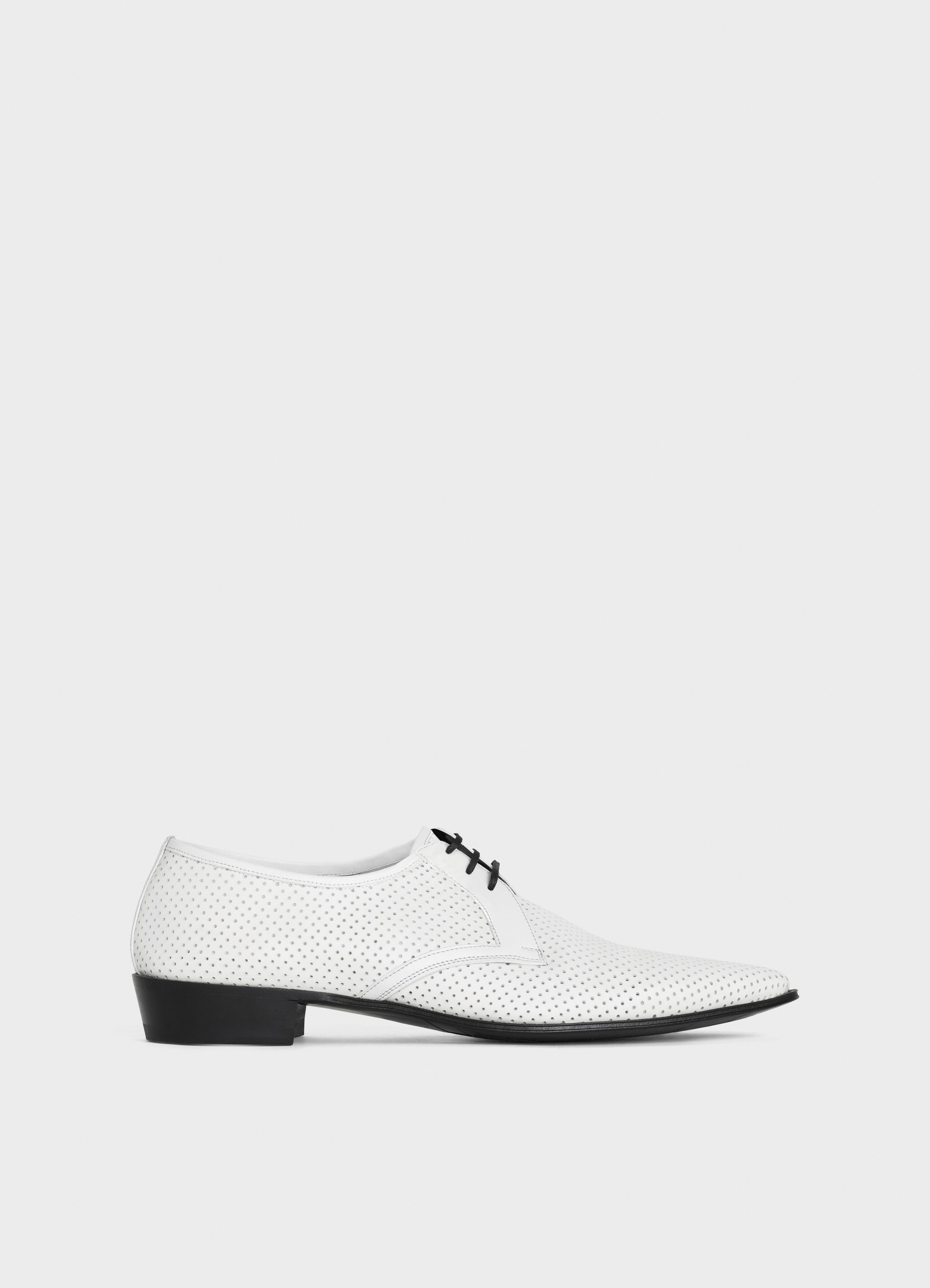 Celine セリーヌ エディ期 Studs Jacno Derby Shoes Celine Perforated Jacno Deby in White | Grailed