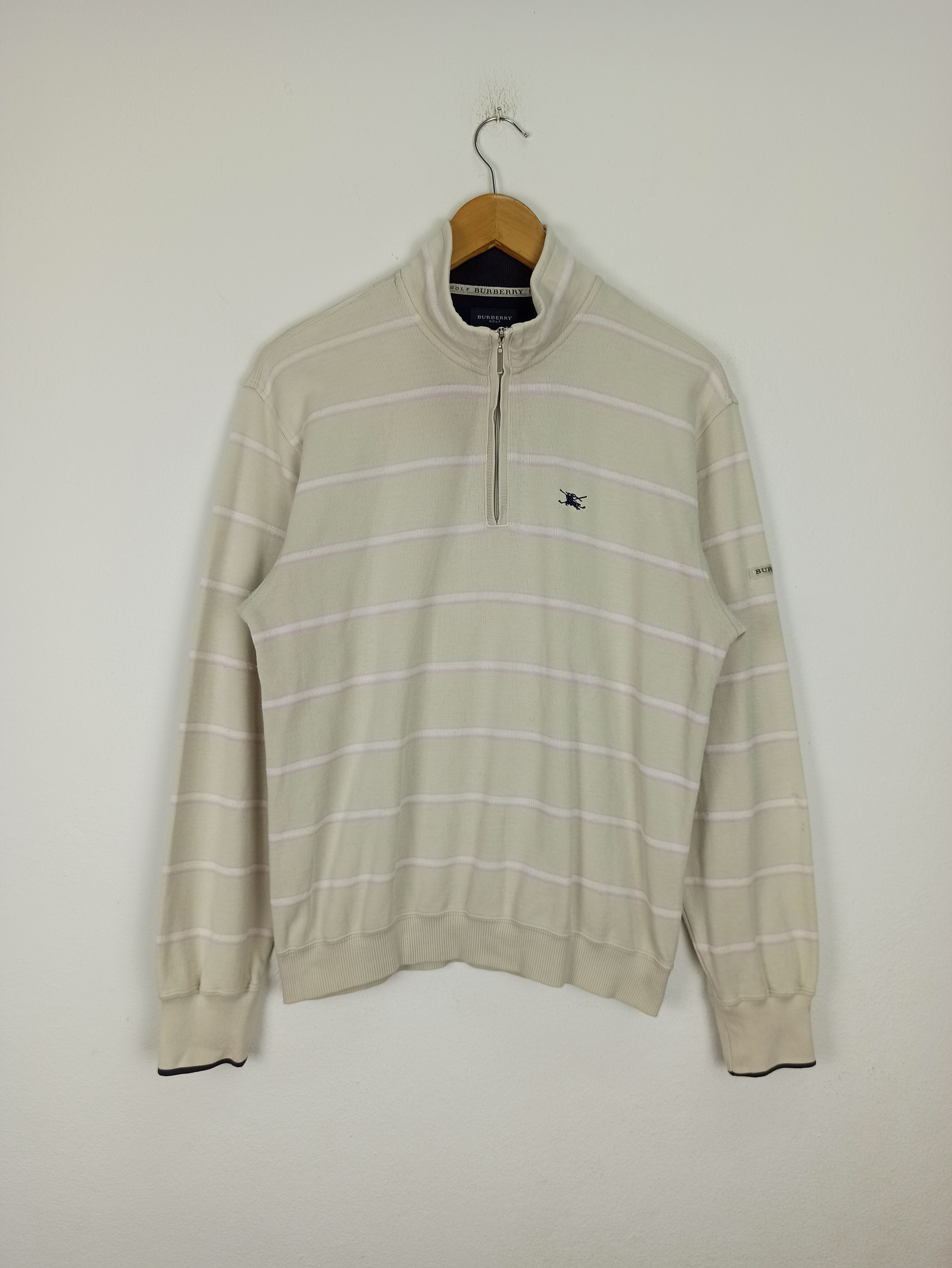 Vintage 90's Burberry Golf Sweatshirts Button (c40)