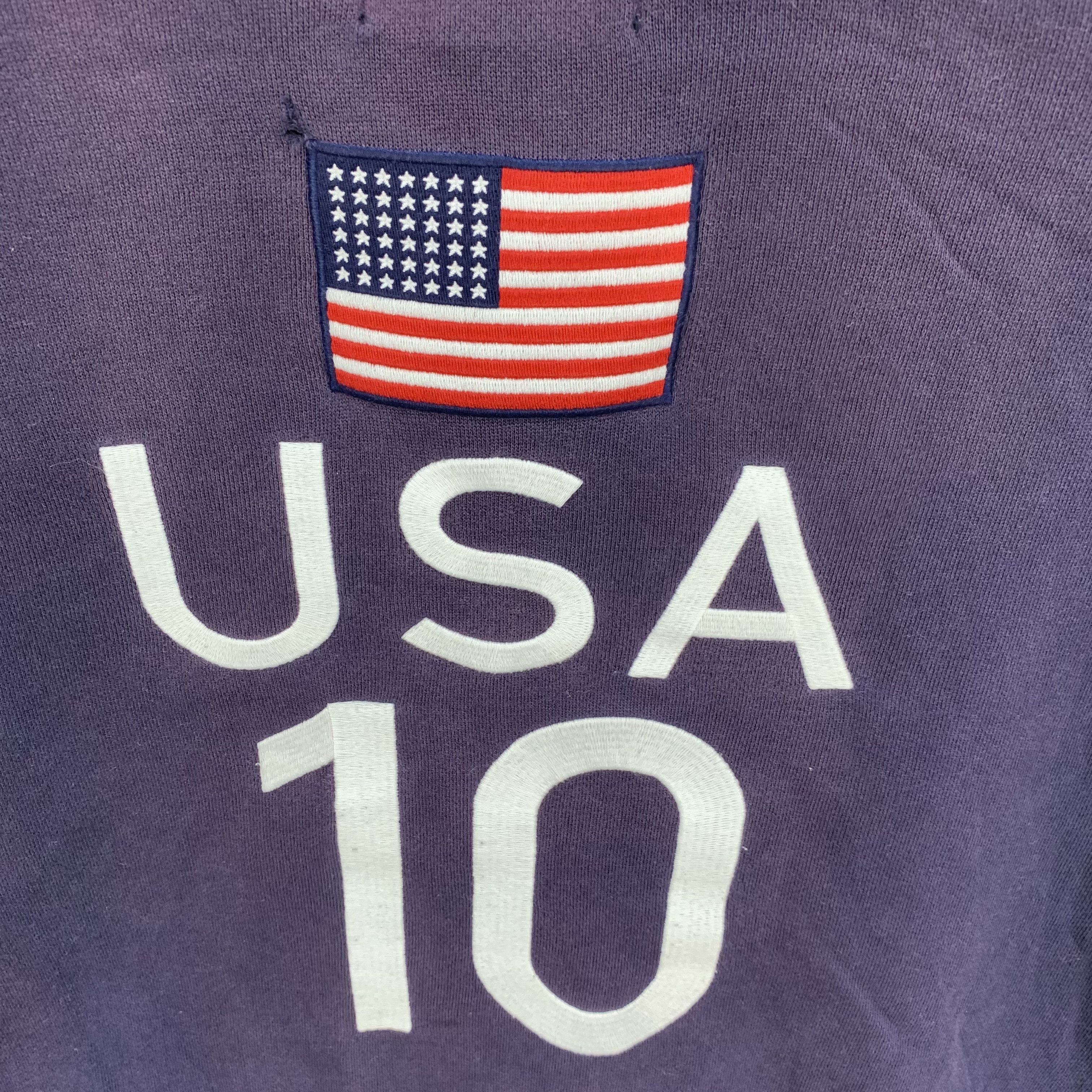 Polo Ralph Lauren TRASHED🔥 POLO RL USA NO 10 SUN FADED SWEATER #3928-132 Size US L / EU 52-54 / 3 - 15 Thumbnail